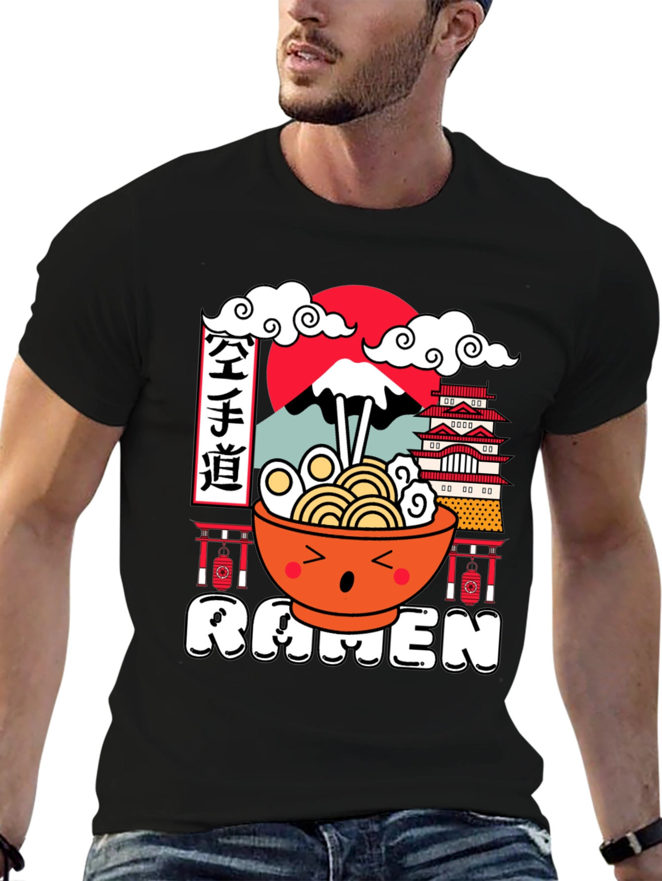 Kawaii Ramen Graphic Tee - Japanese Food Shirt