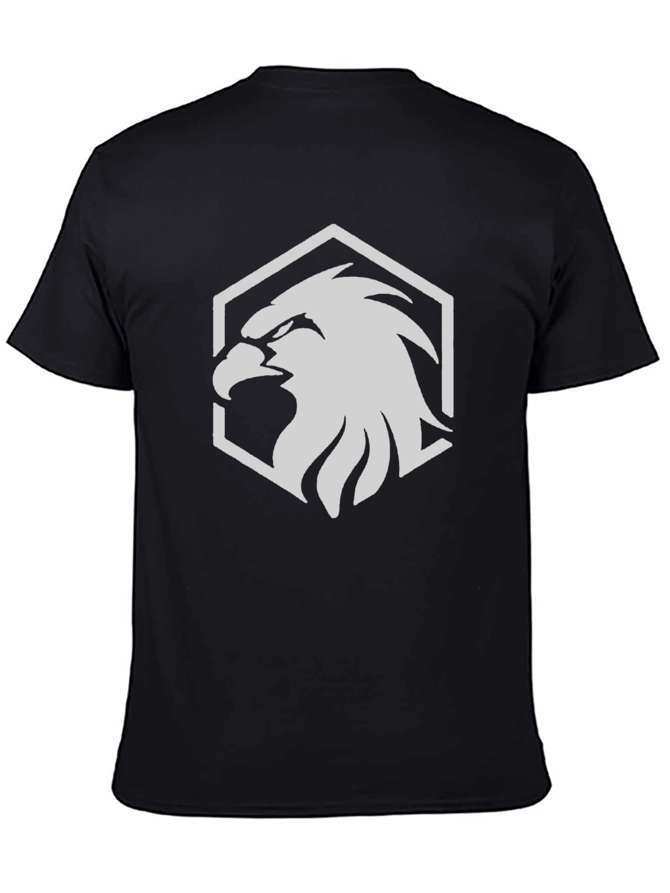 Black T-Shirt with Eagle Hexagon Graphic
