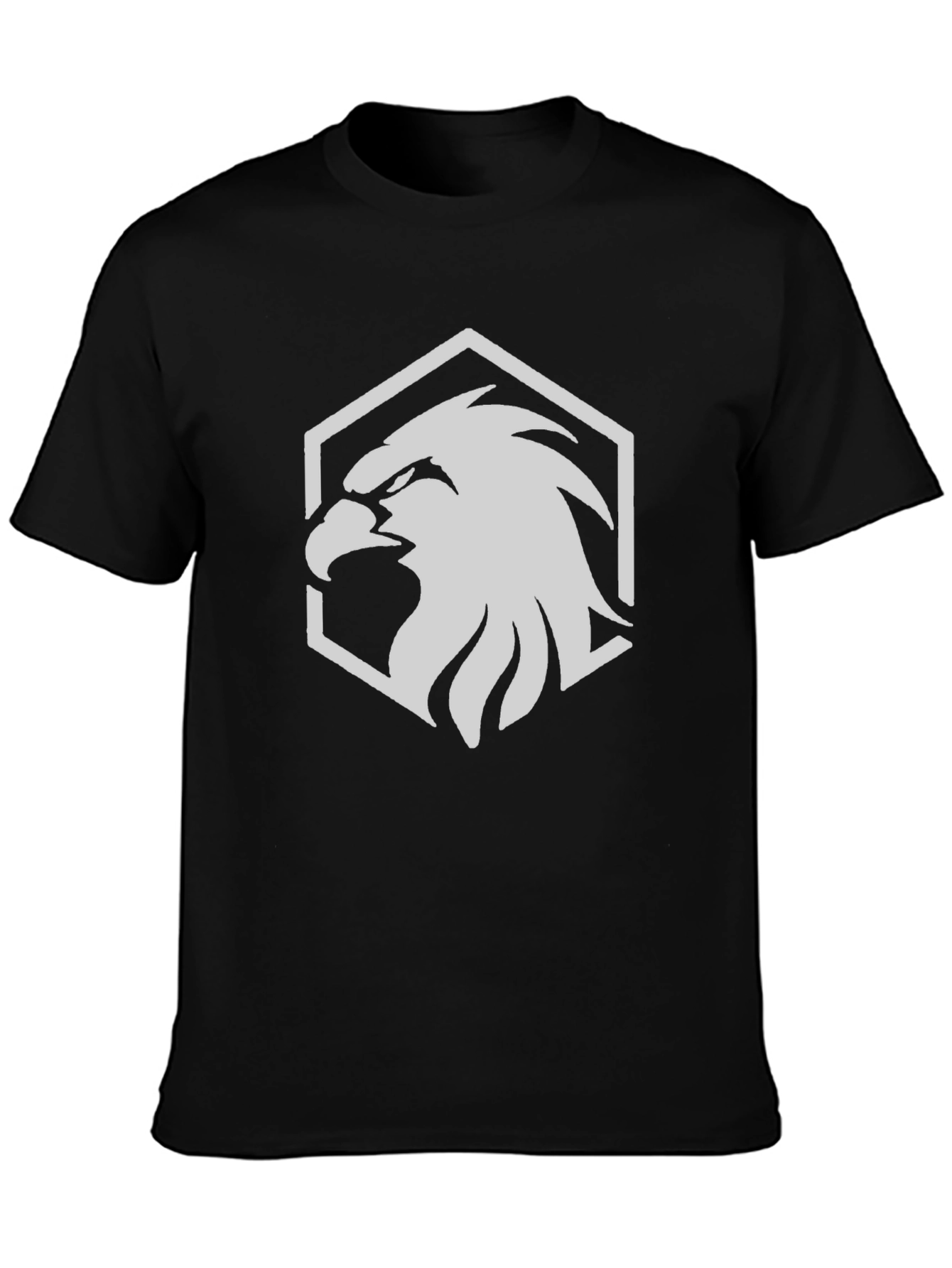 Black T-Shirt with Eagle Hexagon Graphic