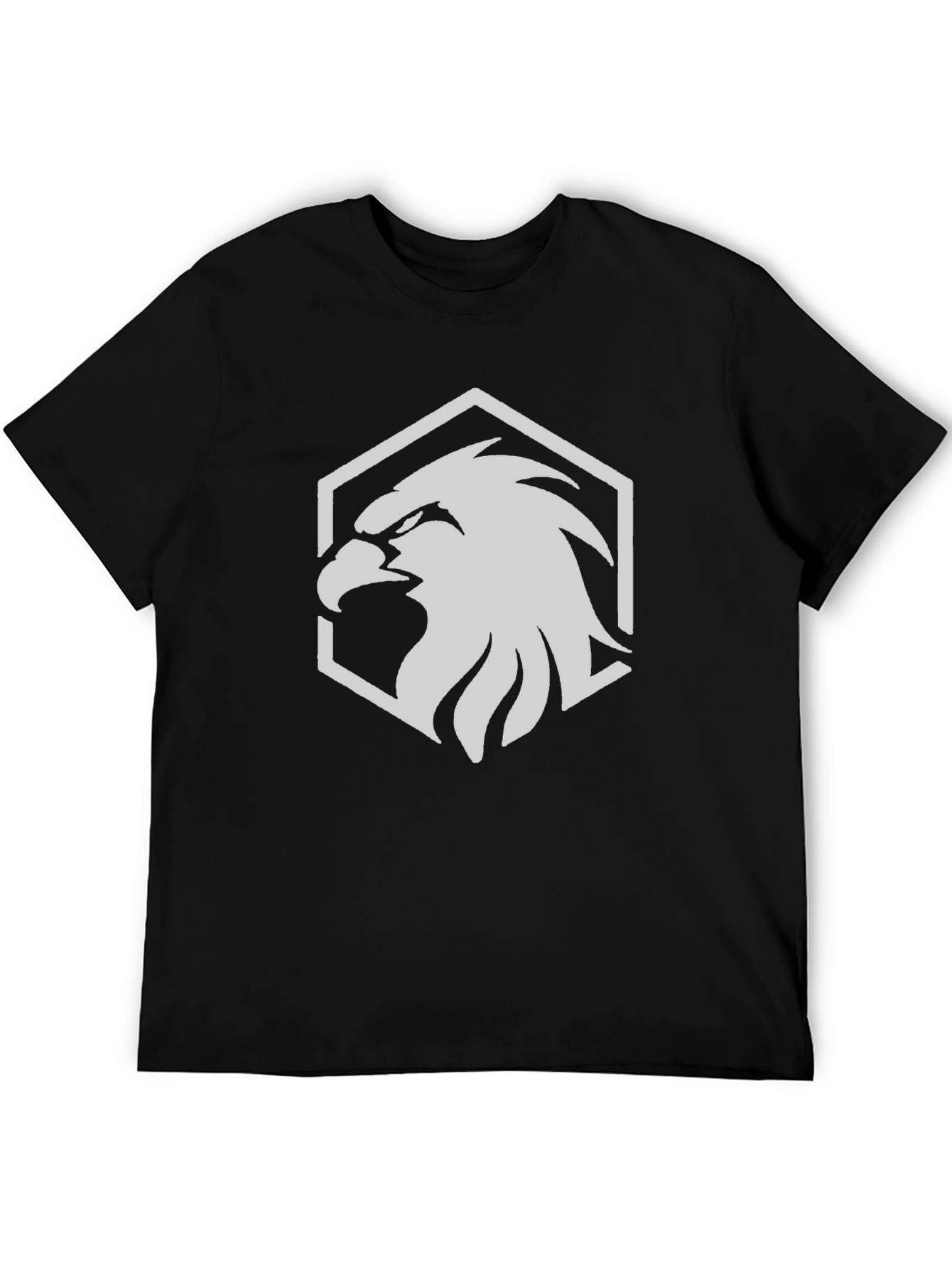 Black T-Shirt with Eagle Hexagon Graphic
