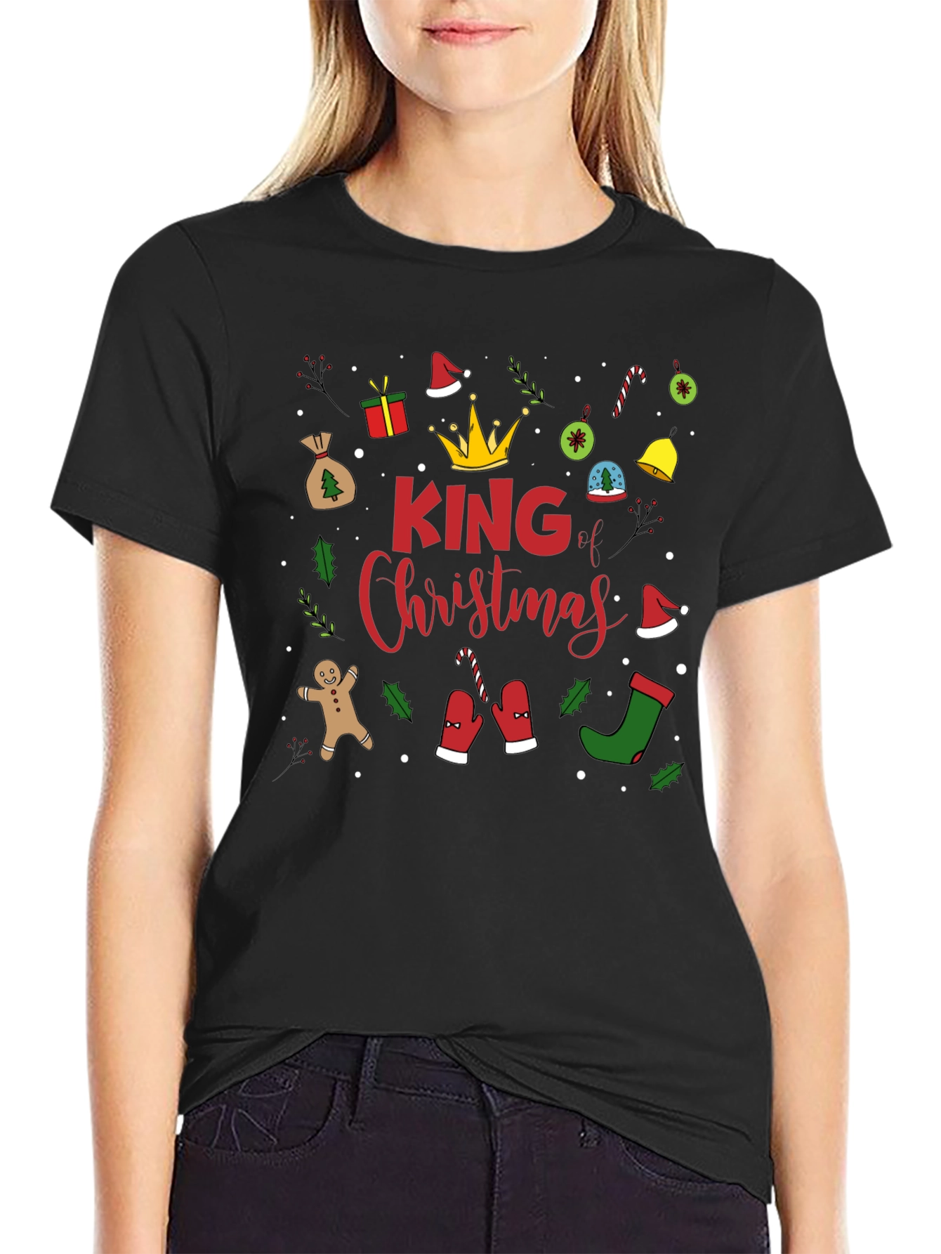 King Christmas Graphic Tee - Holiday Celebration Shirt