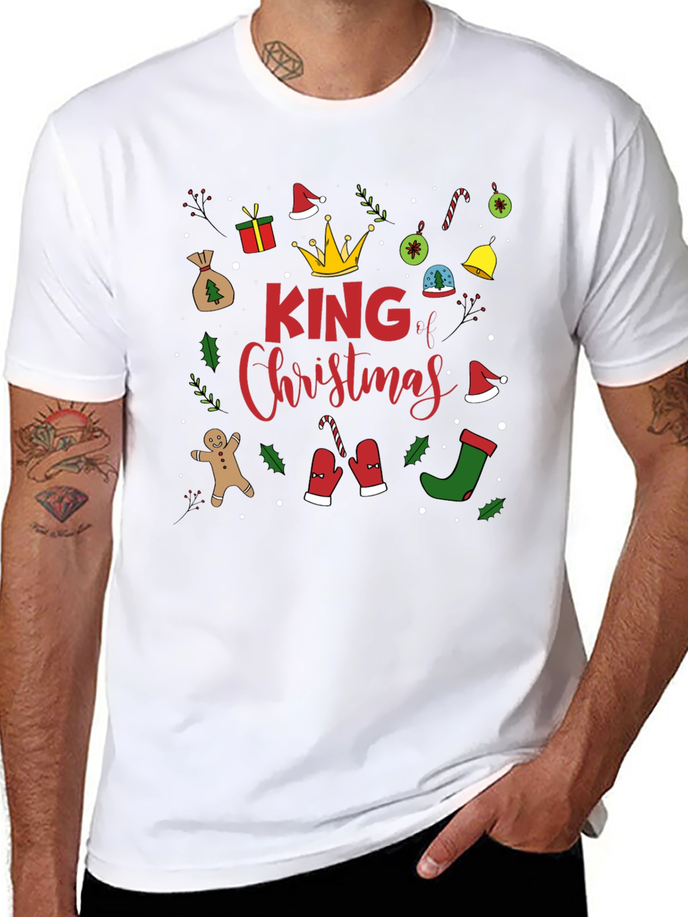 King Christmas Graphic Tee - Holiday Celebration Shirt
