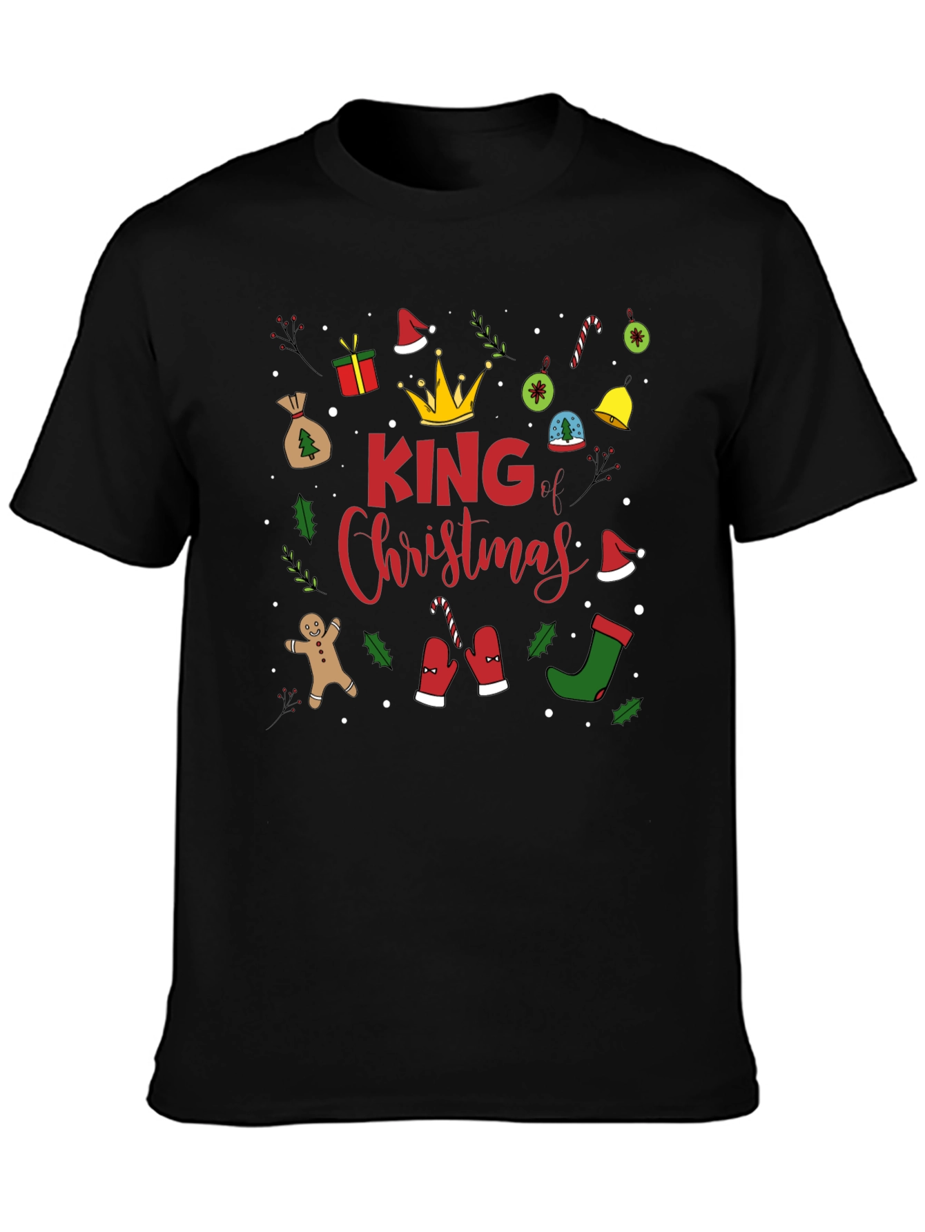 King Christmas Graphic Tee - Holiday Celebration Shirt
