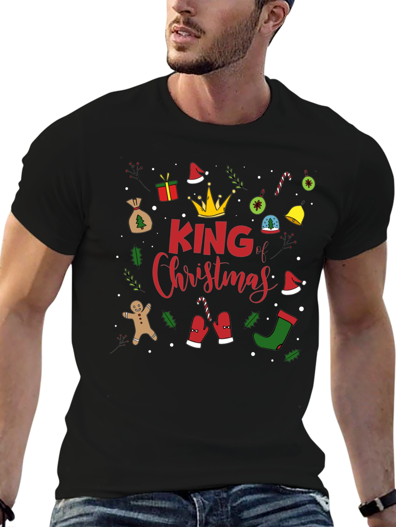 King Christmas Graphic Tee - Holiday Celebration Shirt