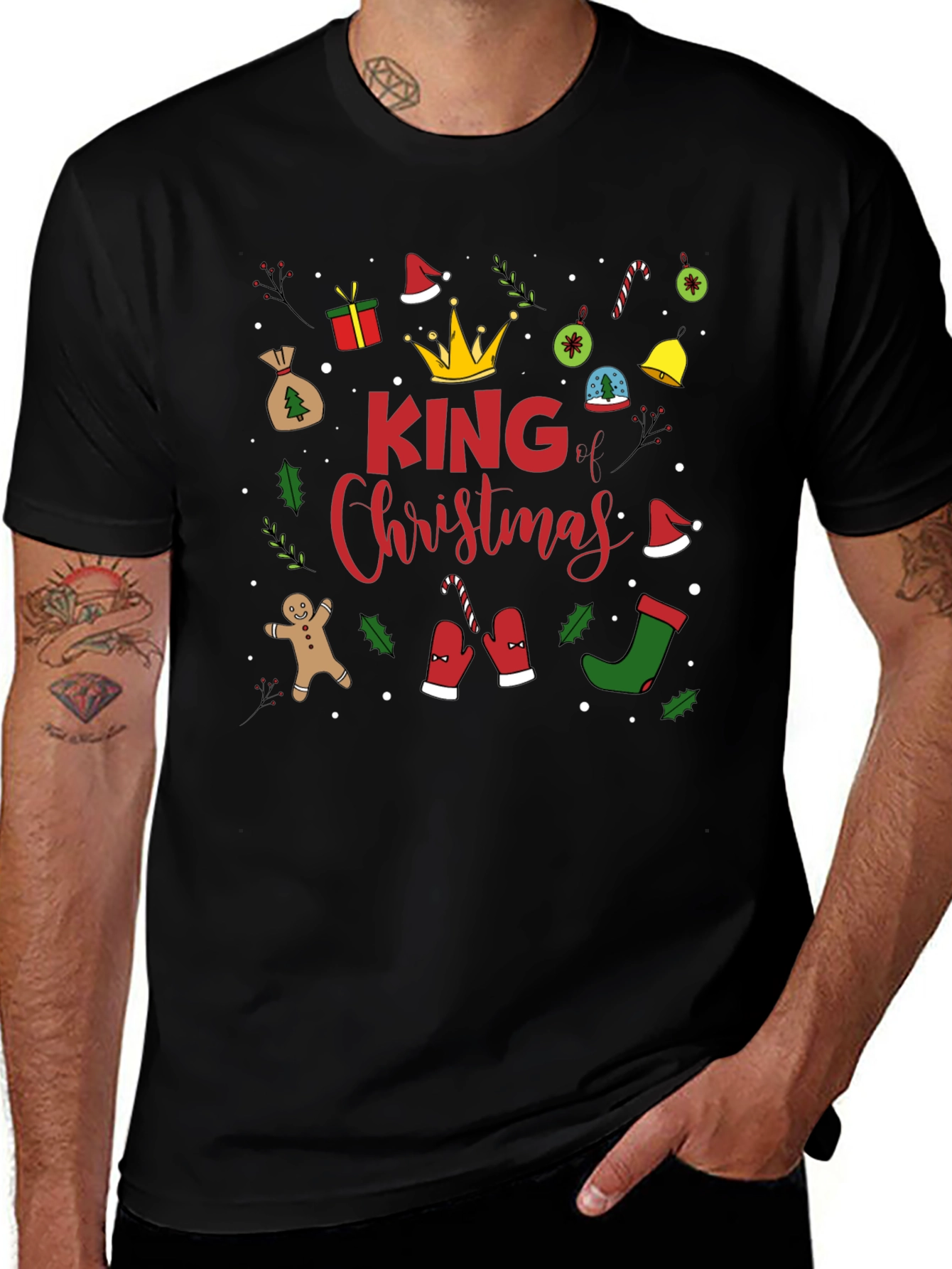 King Christmas Graphic Tee - Holiday Celebration Shirt