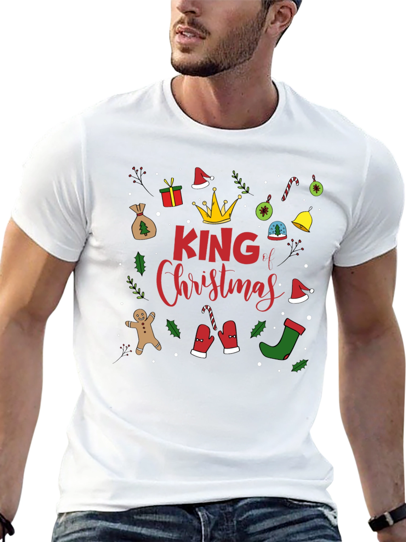 King Christmas Graphic Tee - Holiday Celebration Shirt