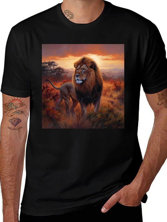 Lion King Graphic Tee - Majestic Animal Print Shirt