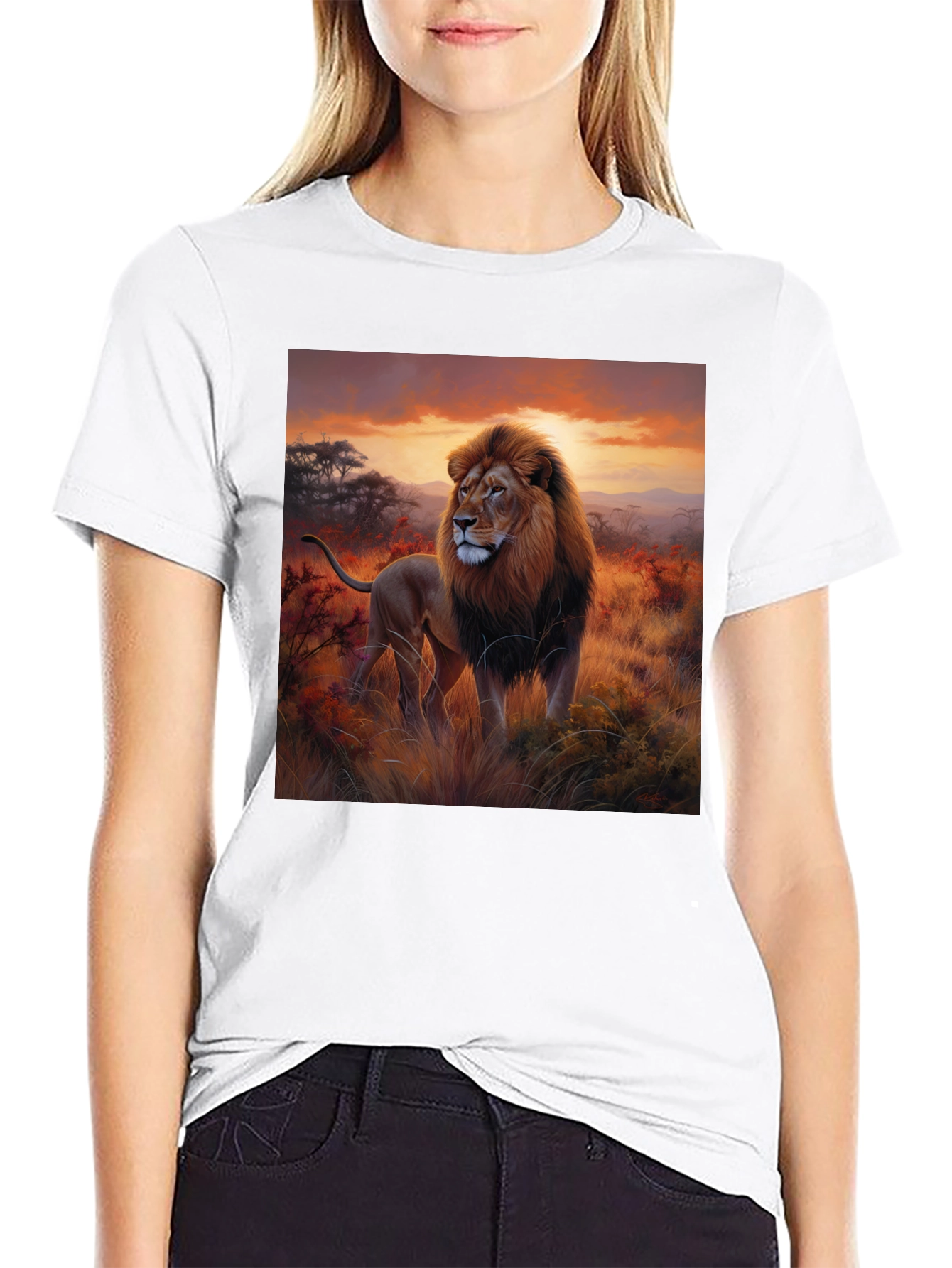 Lion King Graphic Tee - Majestic Animal Print Shirt