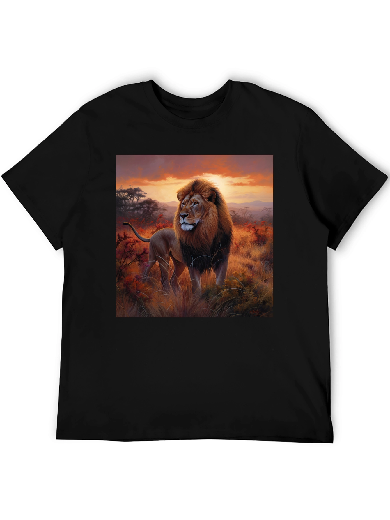 Lion King Graphic Tee - Majestic Animal Print Shirt