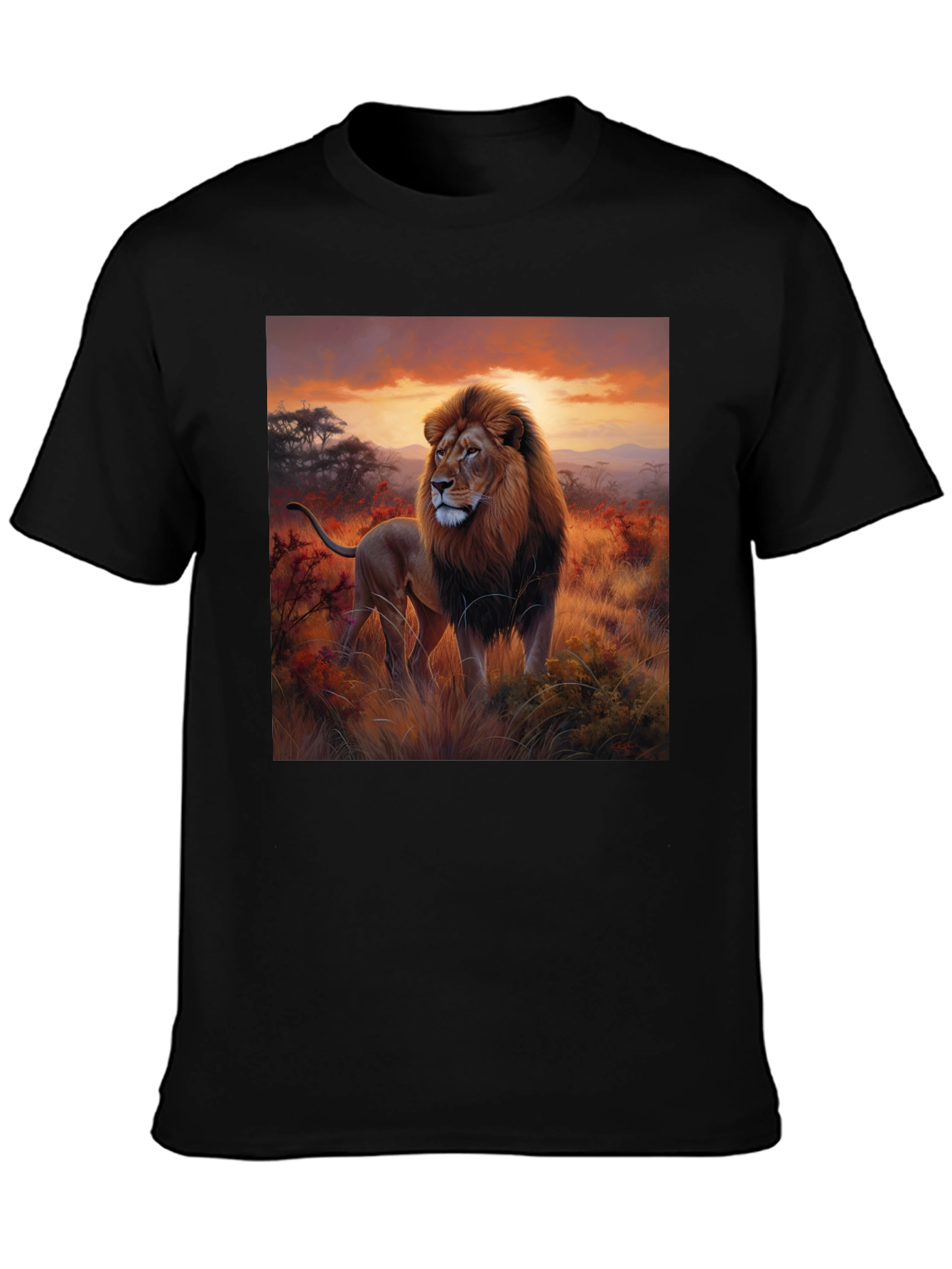 Lion King Graphic Tee - Majestic Animal Print Shirt