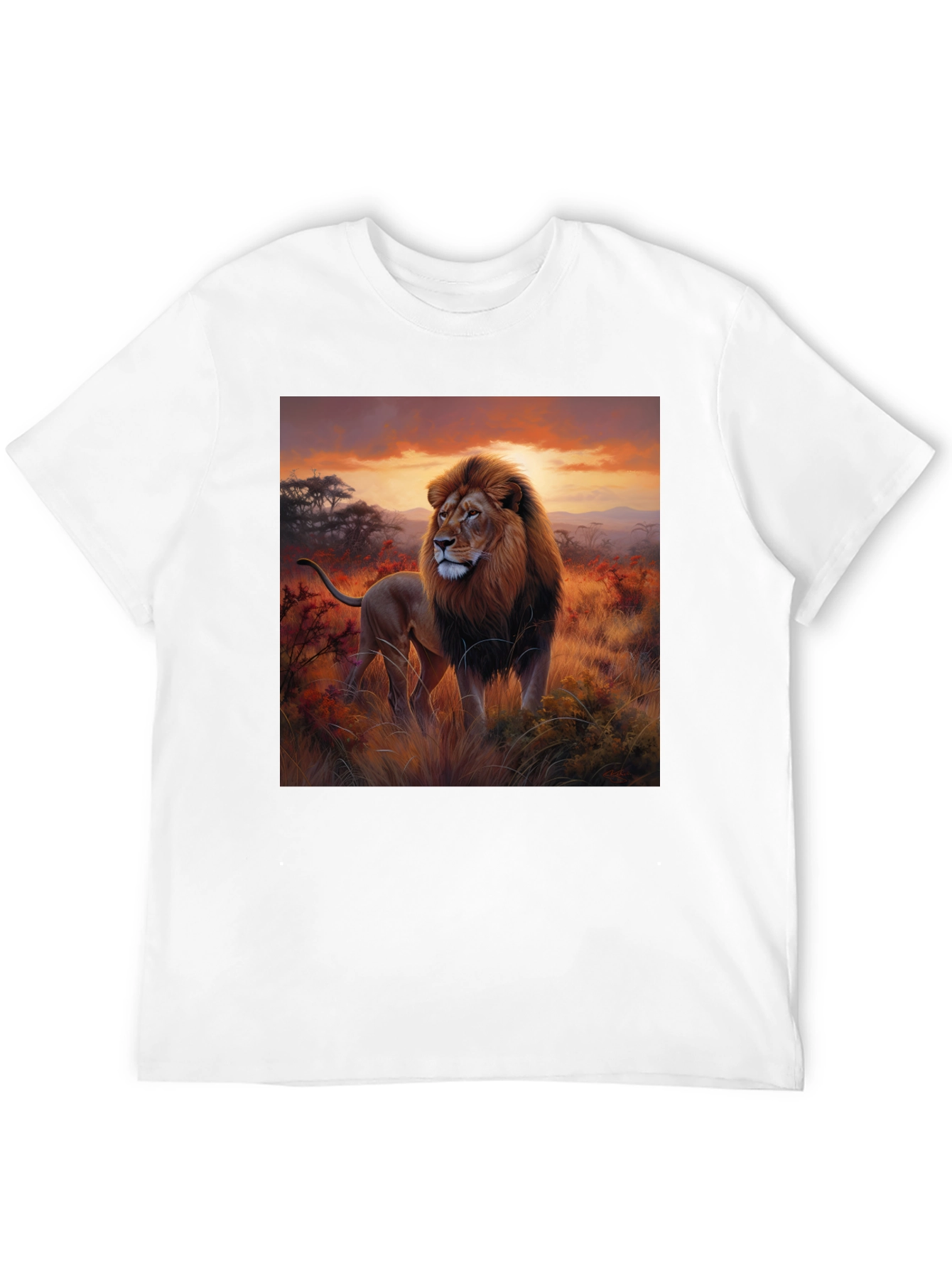 Lion King Graphic Tee - Majestic Animal Print Shirt
