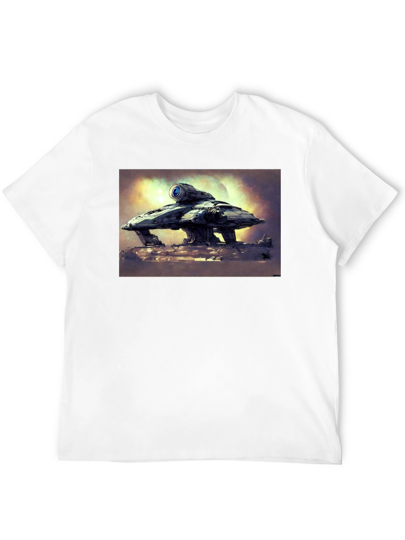 Sci-Fi Spaceship Graphic T-Shirt