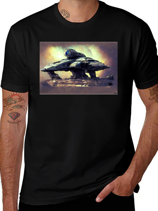 Sci-Fi Spaceship Graphic T-Shirt