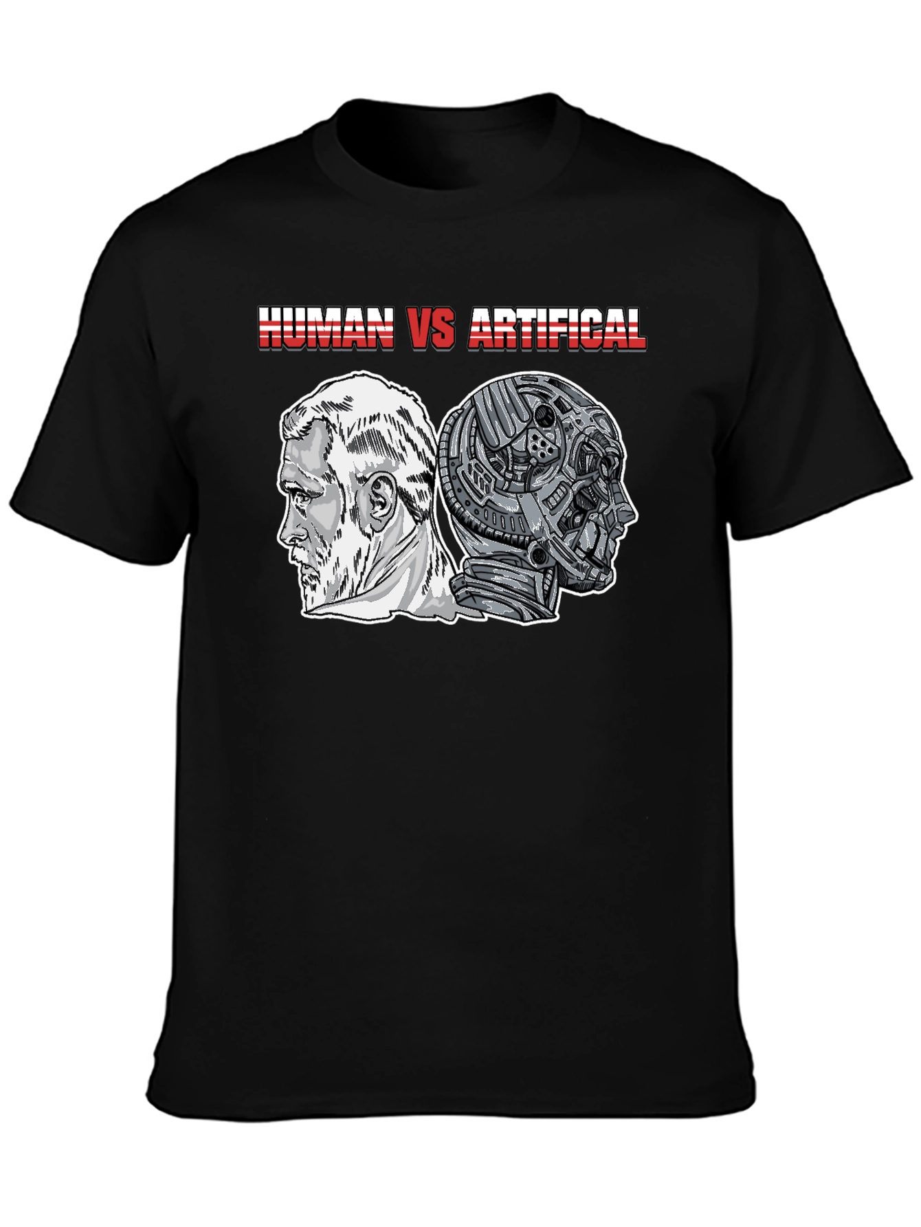 Human vs Artificial T-Shirt