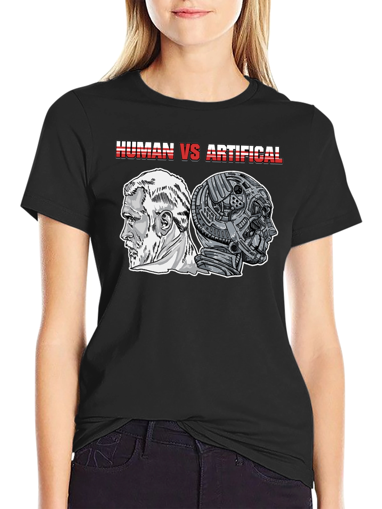 Human vs Artificial T-Shirt