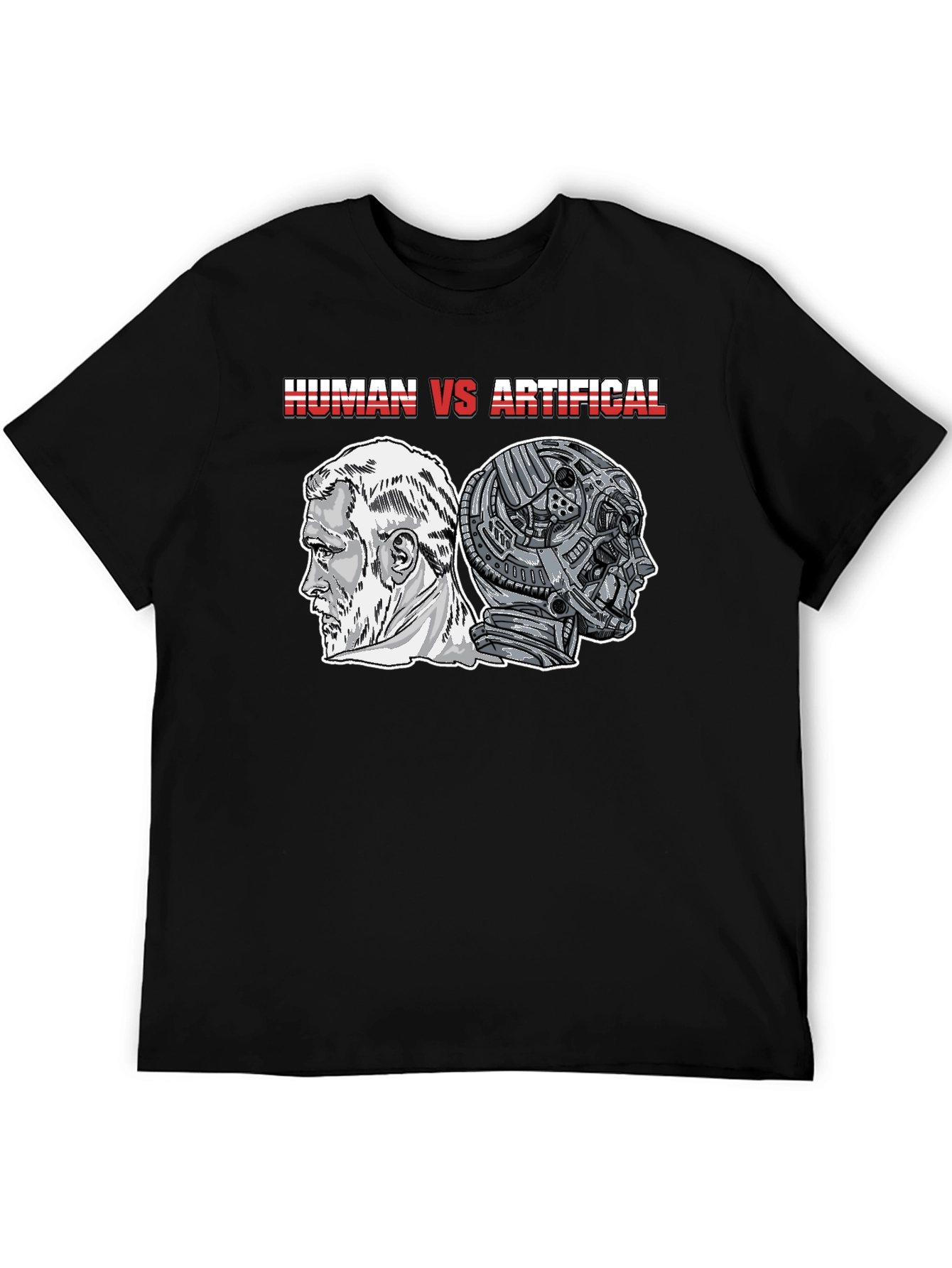 Human vs Artificial T-Shirt