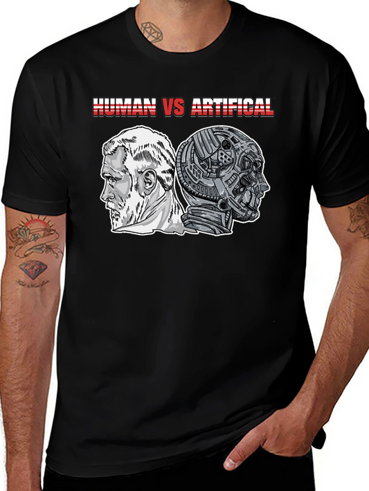 Human vs Artificial T-Shirt