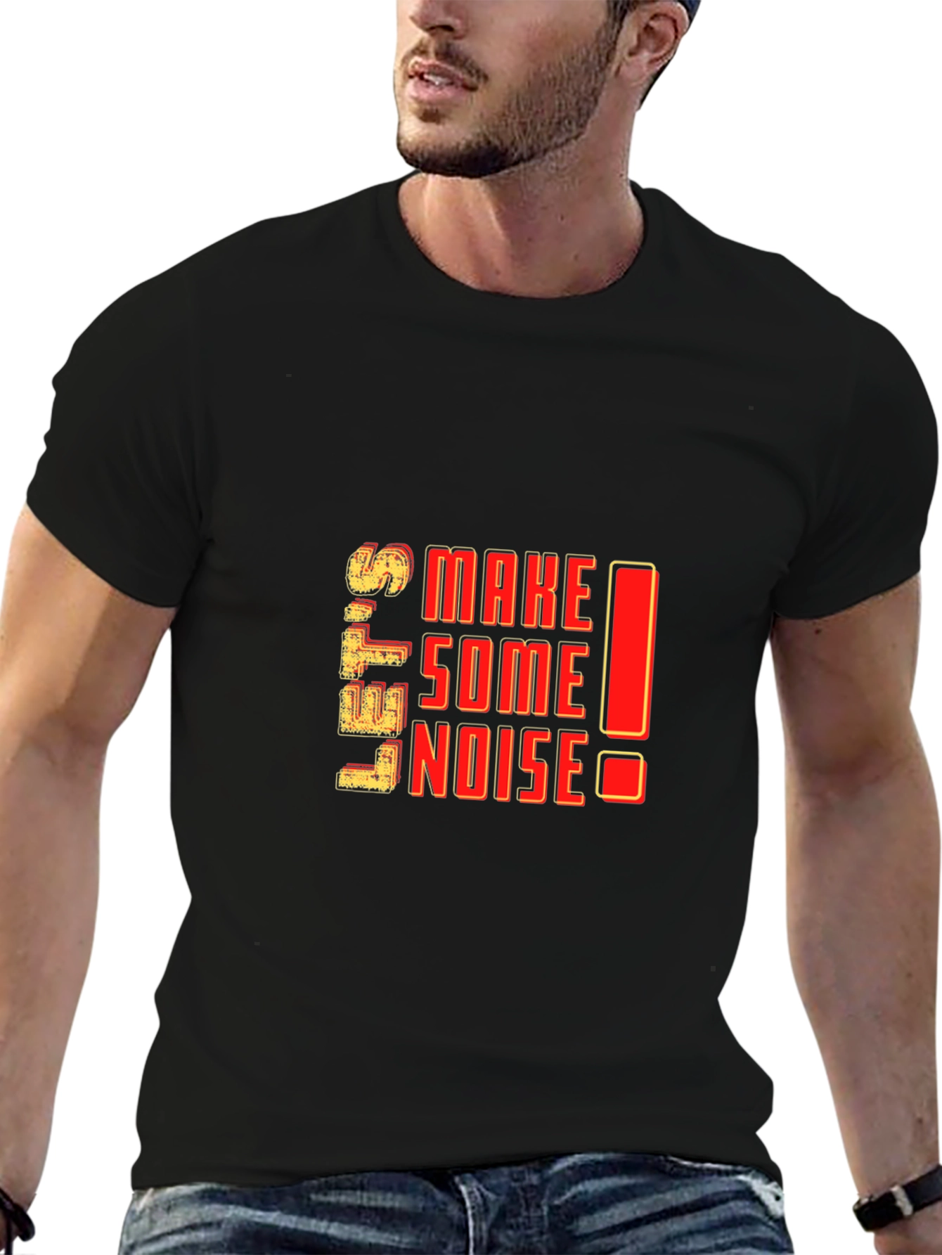 Lets Make Some Noise Graphic T-Shirt - Black