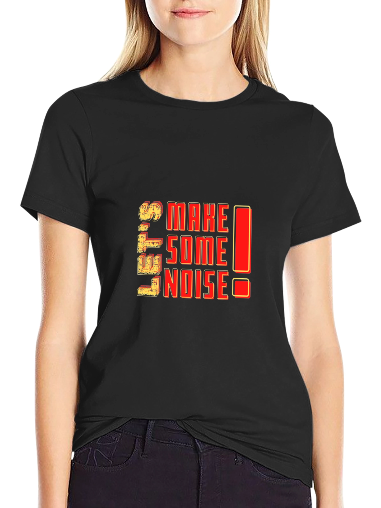 Lets Make Some Noise Graphic T-Shirt - Black