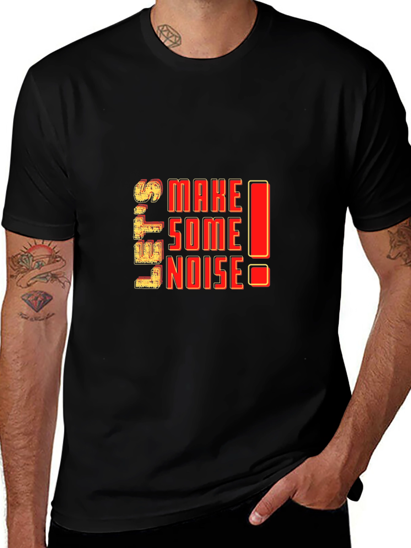 Lets Make Some Noise Graphic T-Shirt - Black