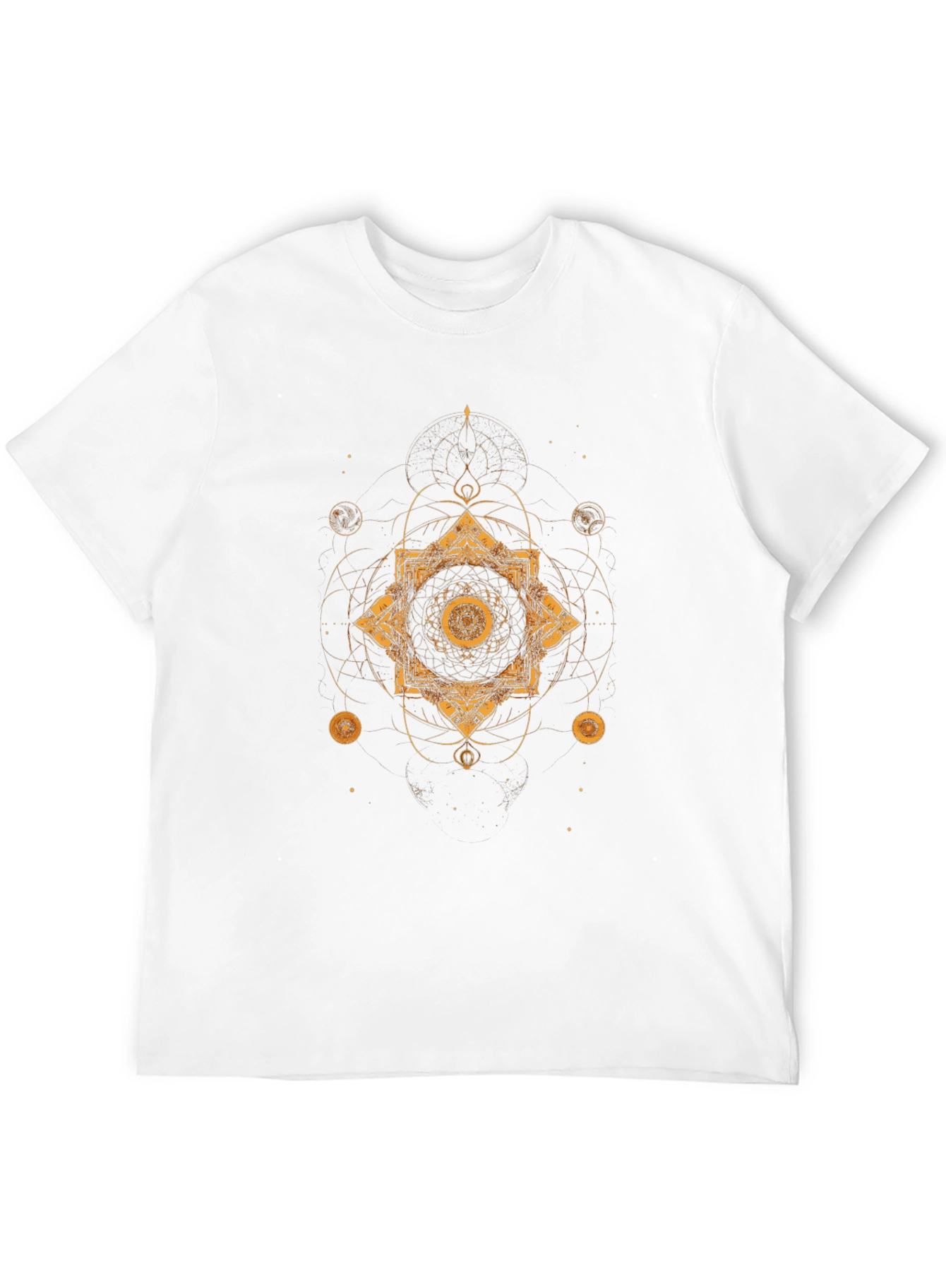 Geometric Gold Print Black T-Shirt
