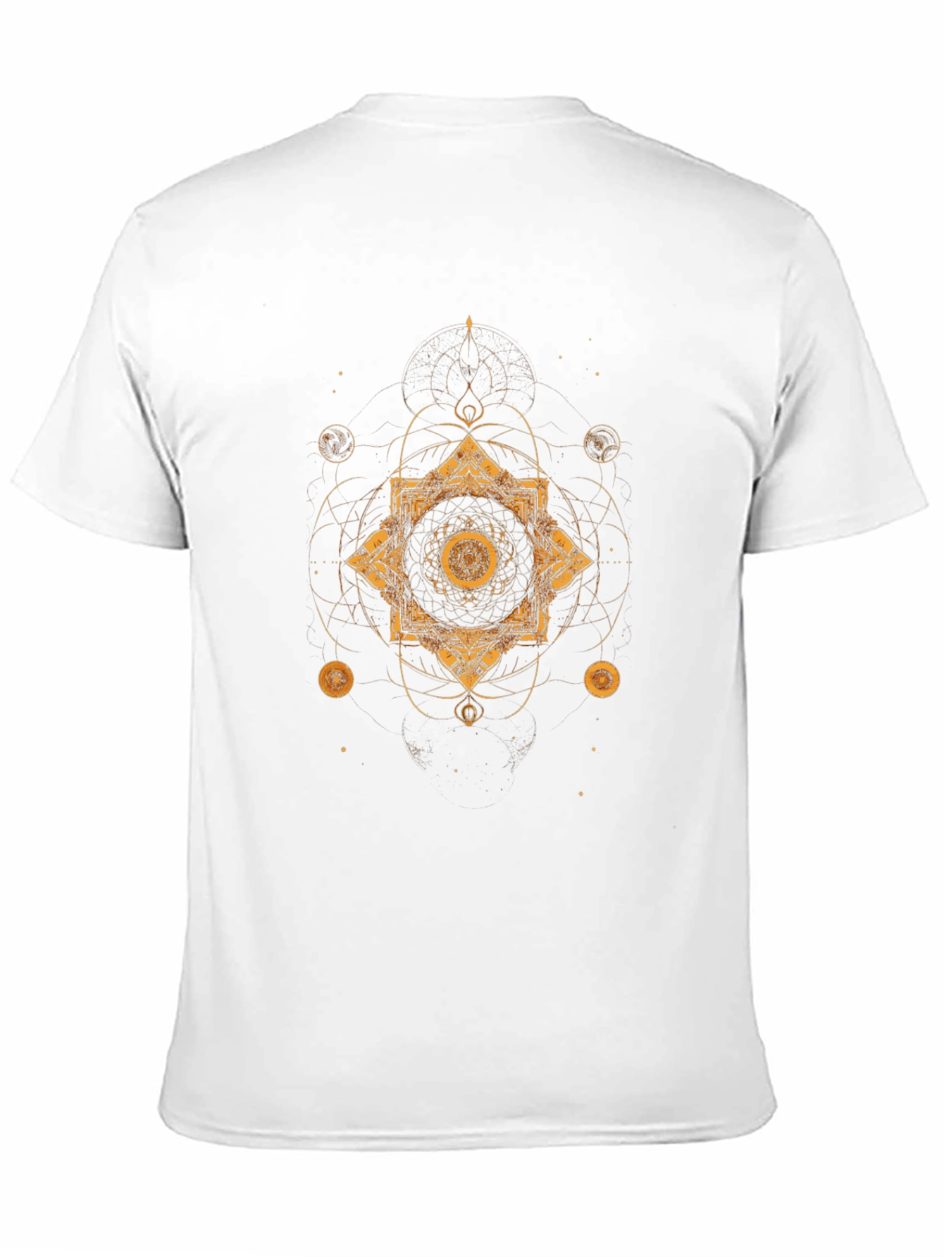 Geometric Gold Print Black T-Shirt