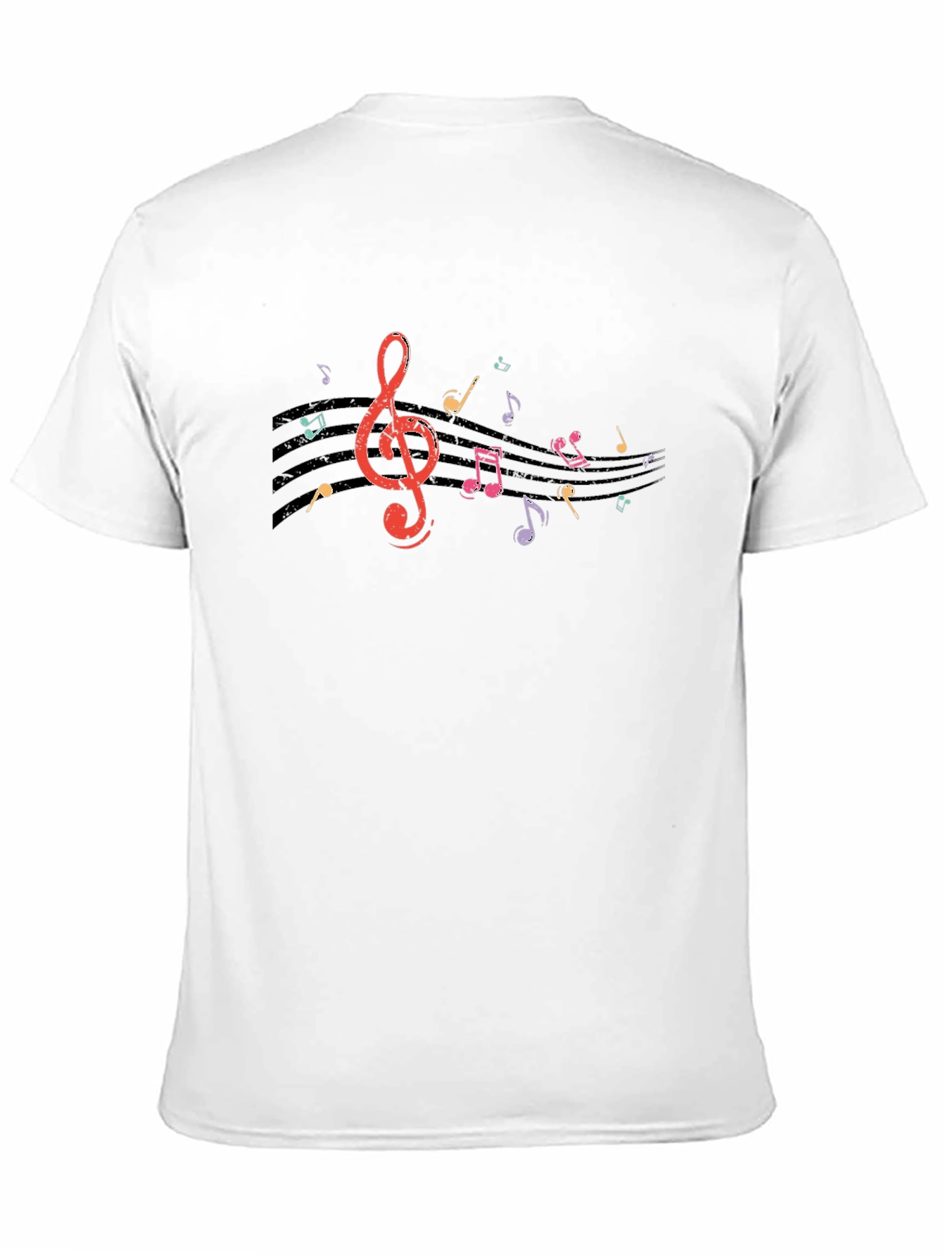 Musical Notes Graphic Black T-Shirt
