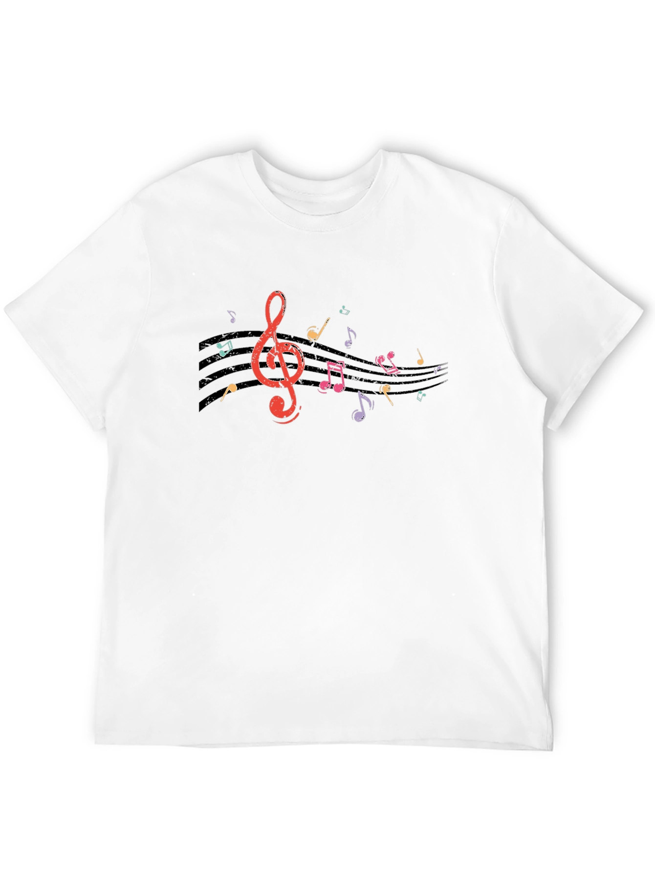 Musical Notes Graphic Black T-Shirt