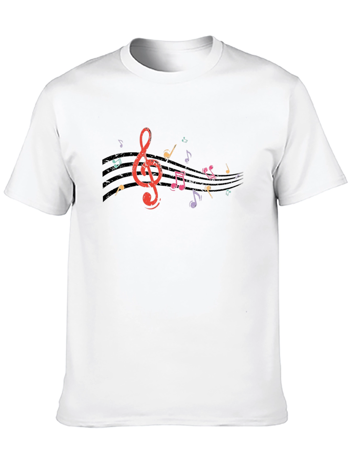 Musical Notes Graphic Black T-Shirt