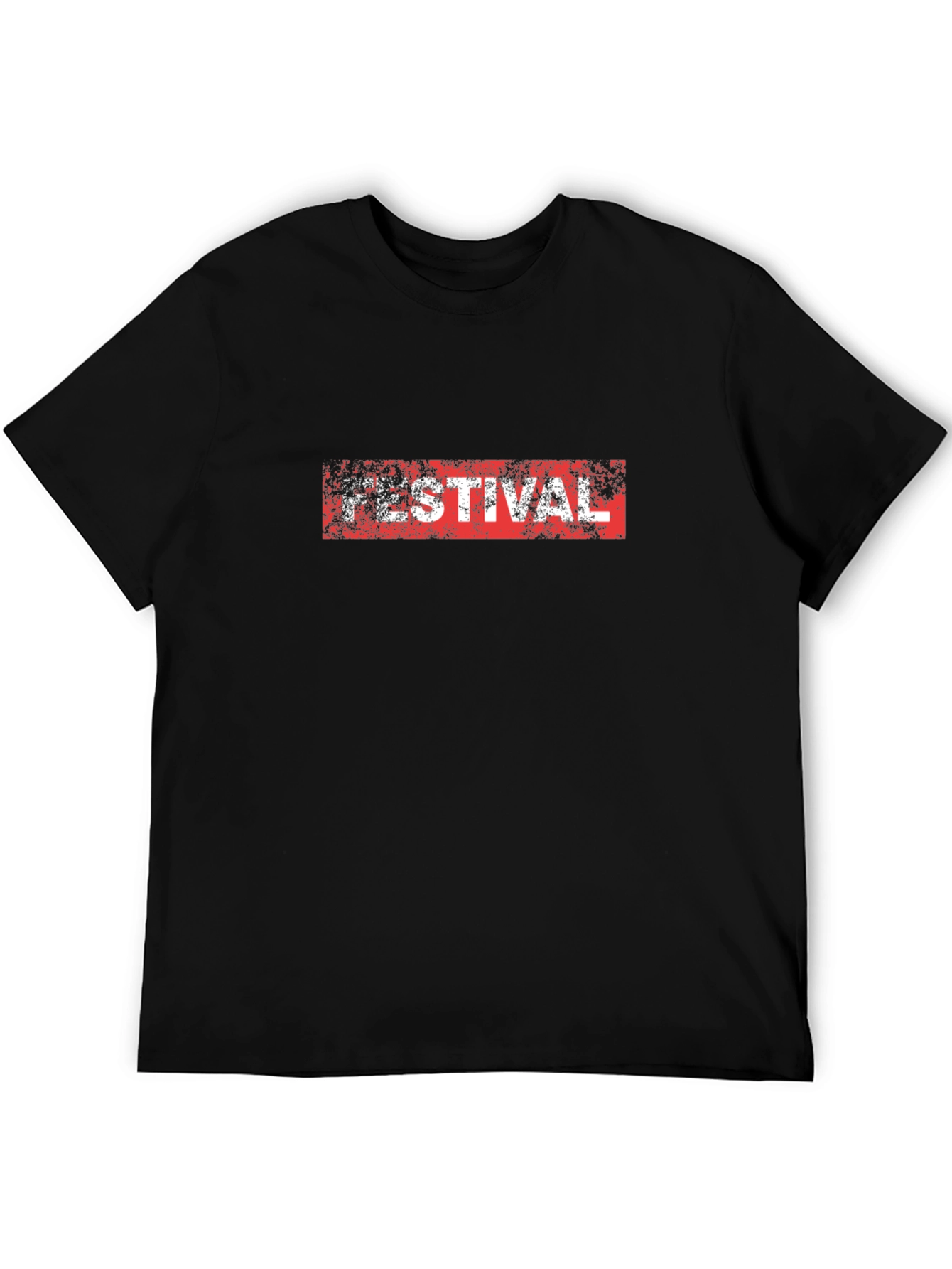 Festival Graphic Print Black T-Shirt