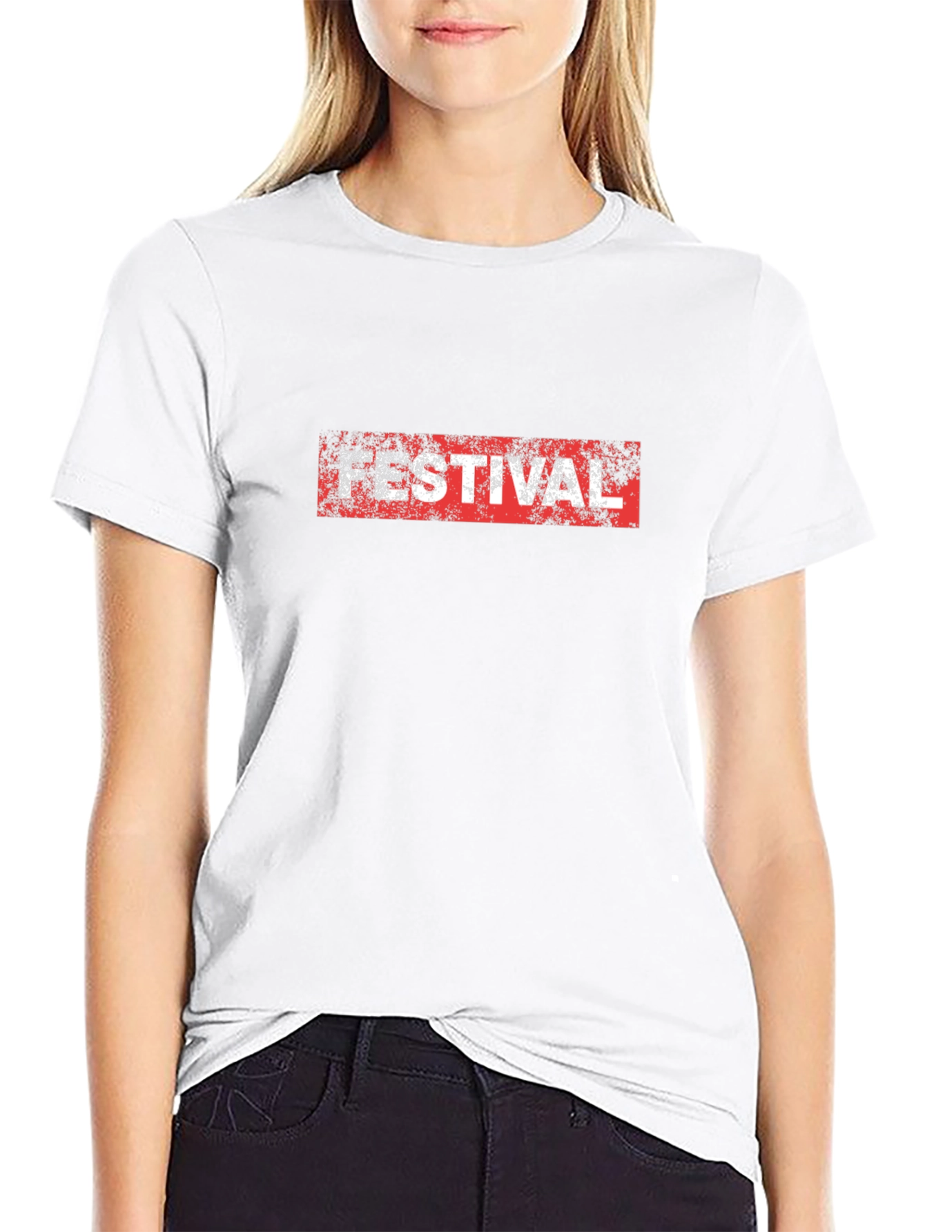 Festival Graphic Print Black T-Shirt