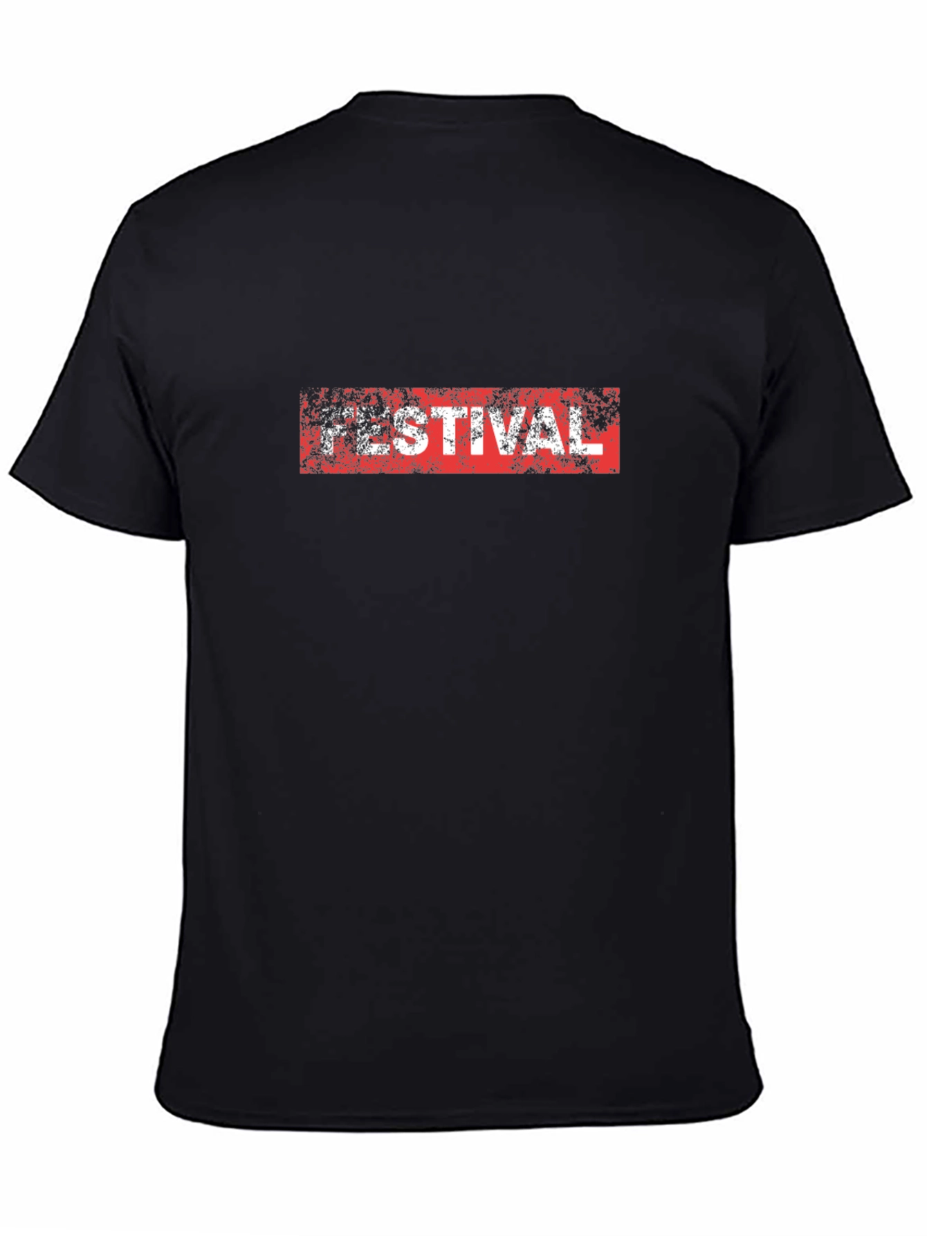 Festival Graphic Print Black T-Shirt