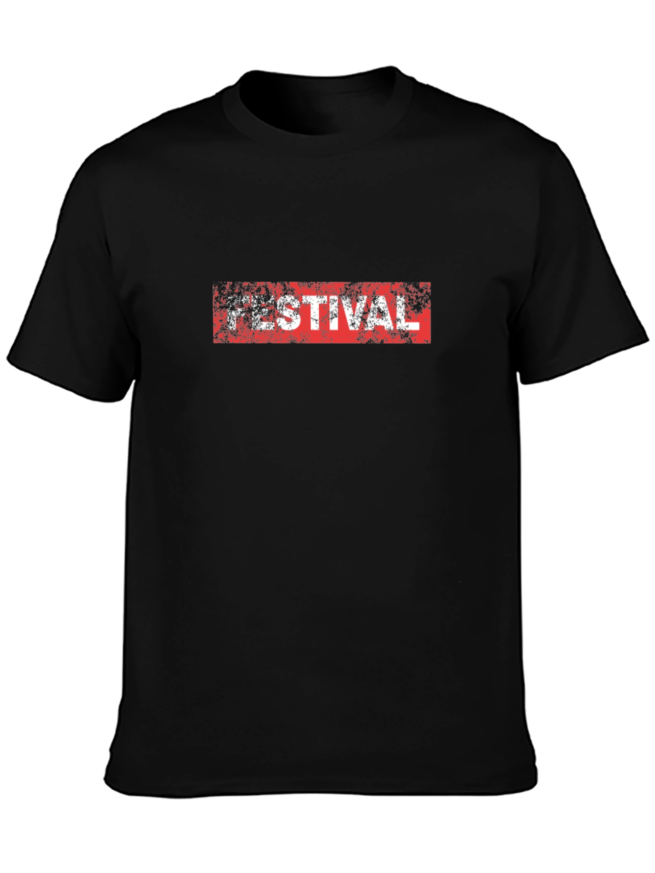 Festival Graphic Print Black T-Shirt