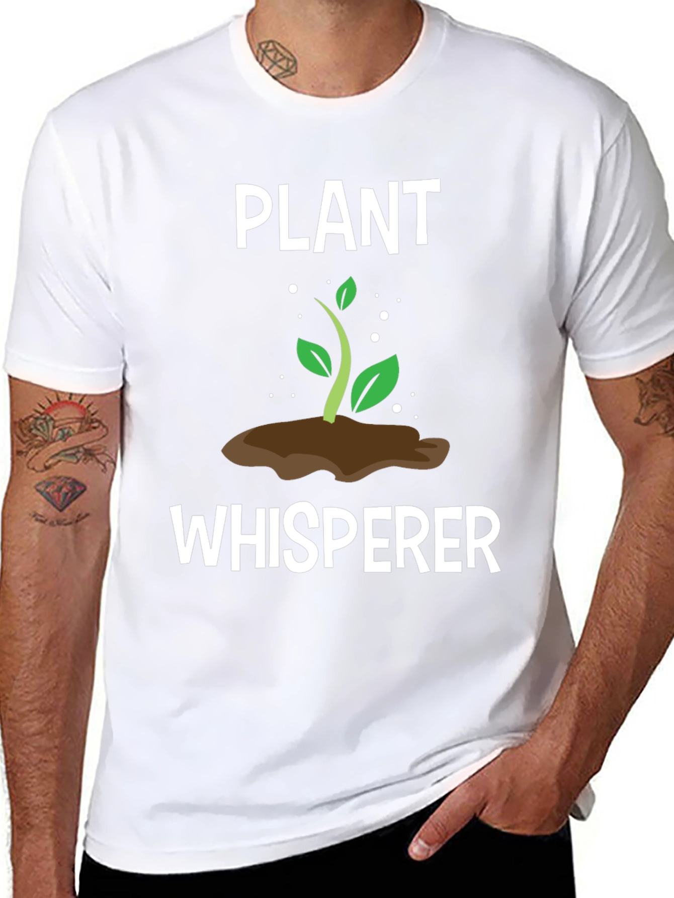 Plant Whisperer Graphic Tee - Black Cotton T-Shirt