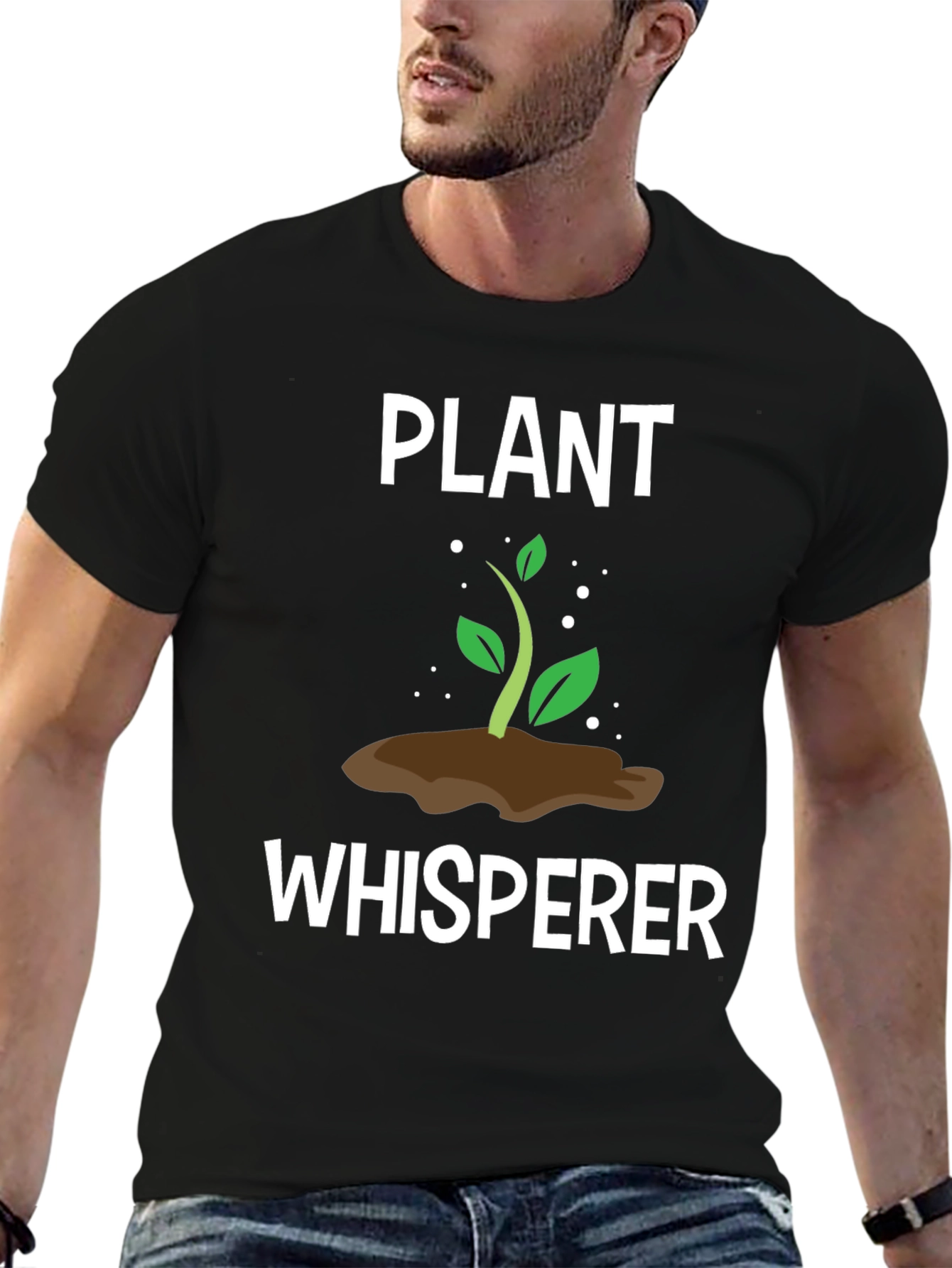 Plant Whisperer Graphic Tee - Black Cotton T-Shirt