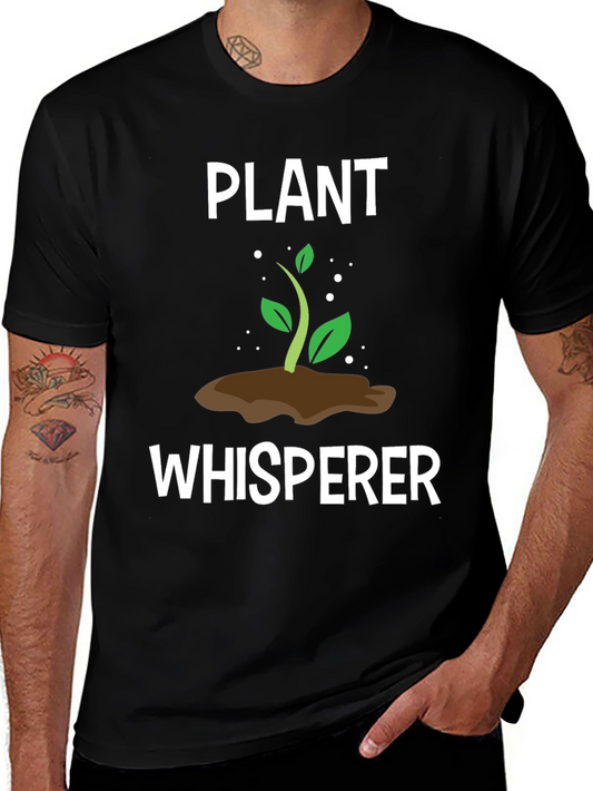 Plant Whisperer Graphic Tee - Black Cotton T-Shirt