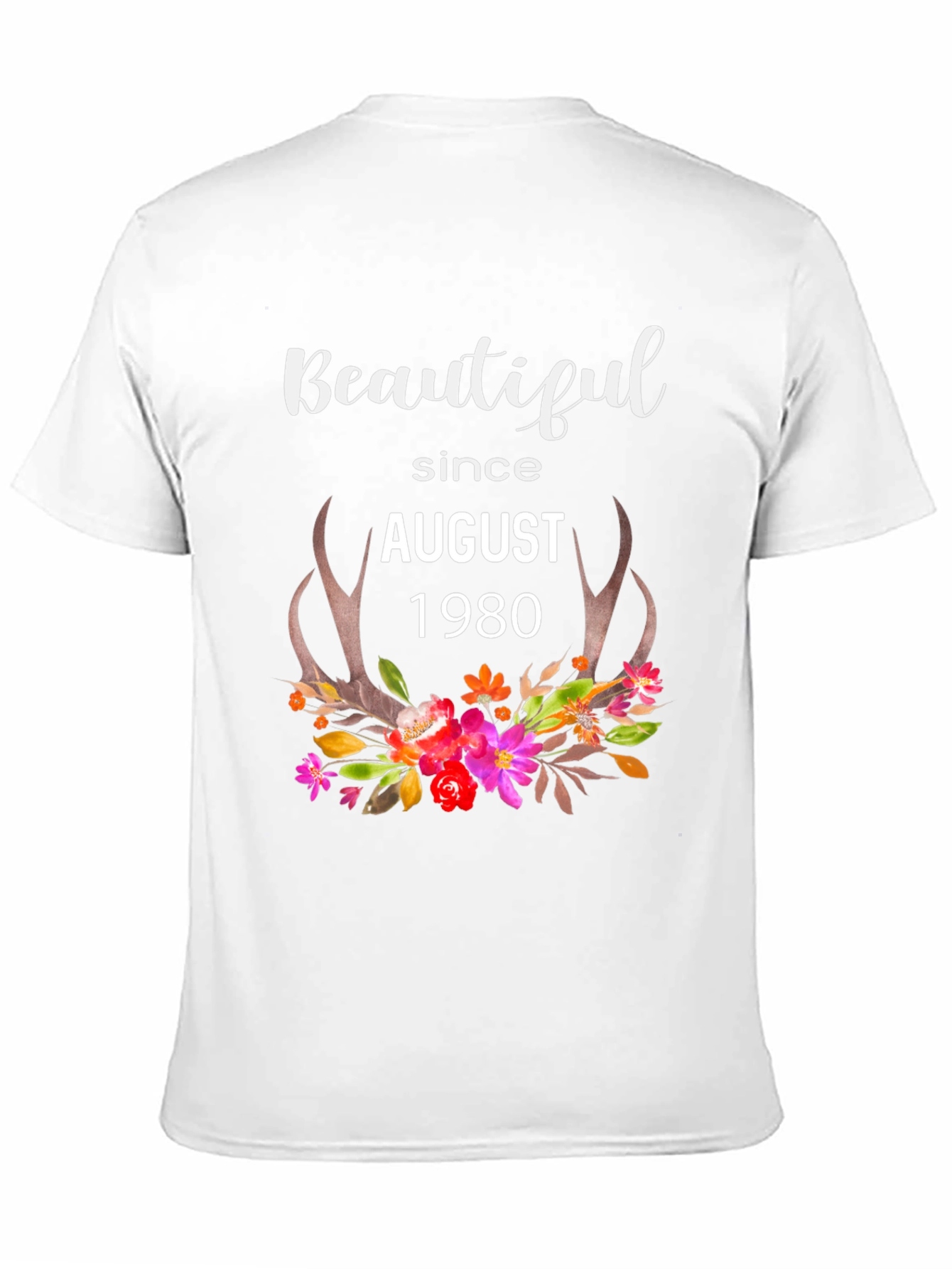 Beautiful Since August 1980 Floral T-Shirt