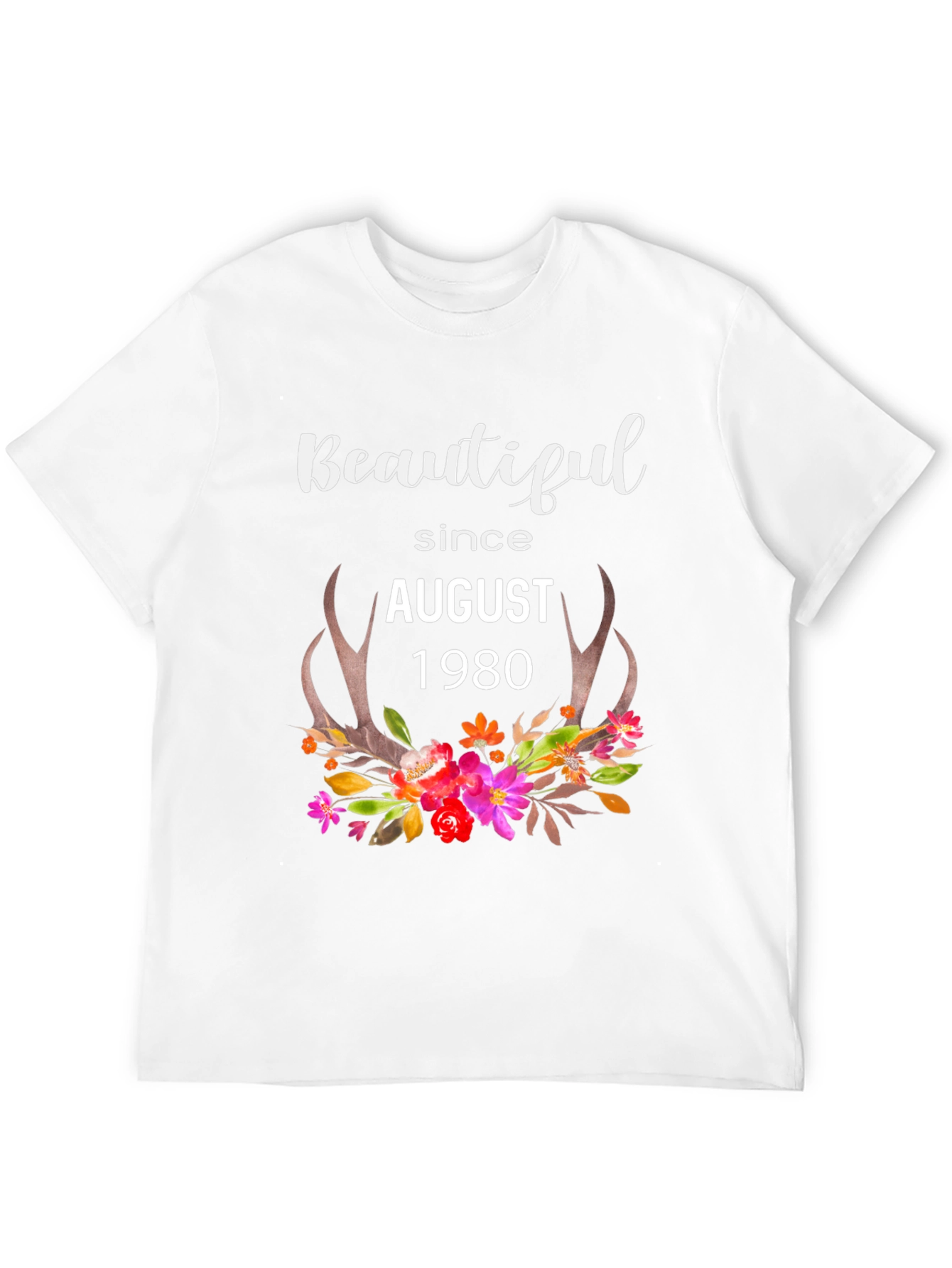 Beautiful Since August 1980 Floral T-Shirt
