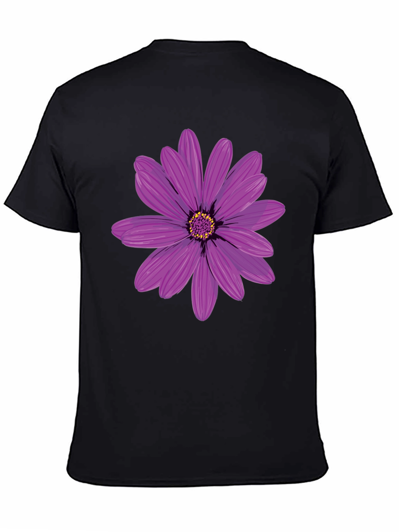 Floral Graphic T-Shirt - Black Cotton Blend