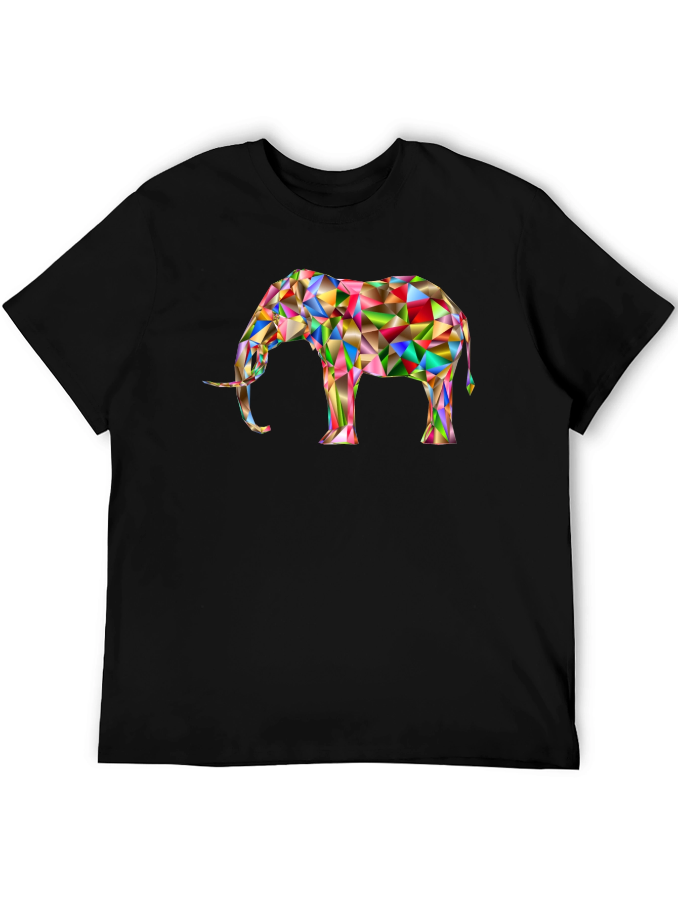 Geometric Elephant Graphic Tee - Modern Art Shirt