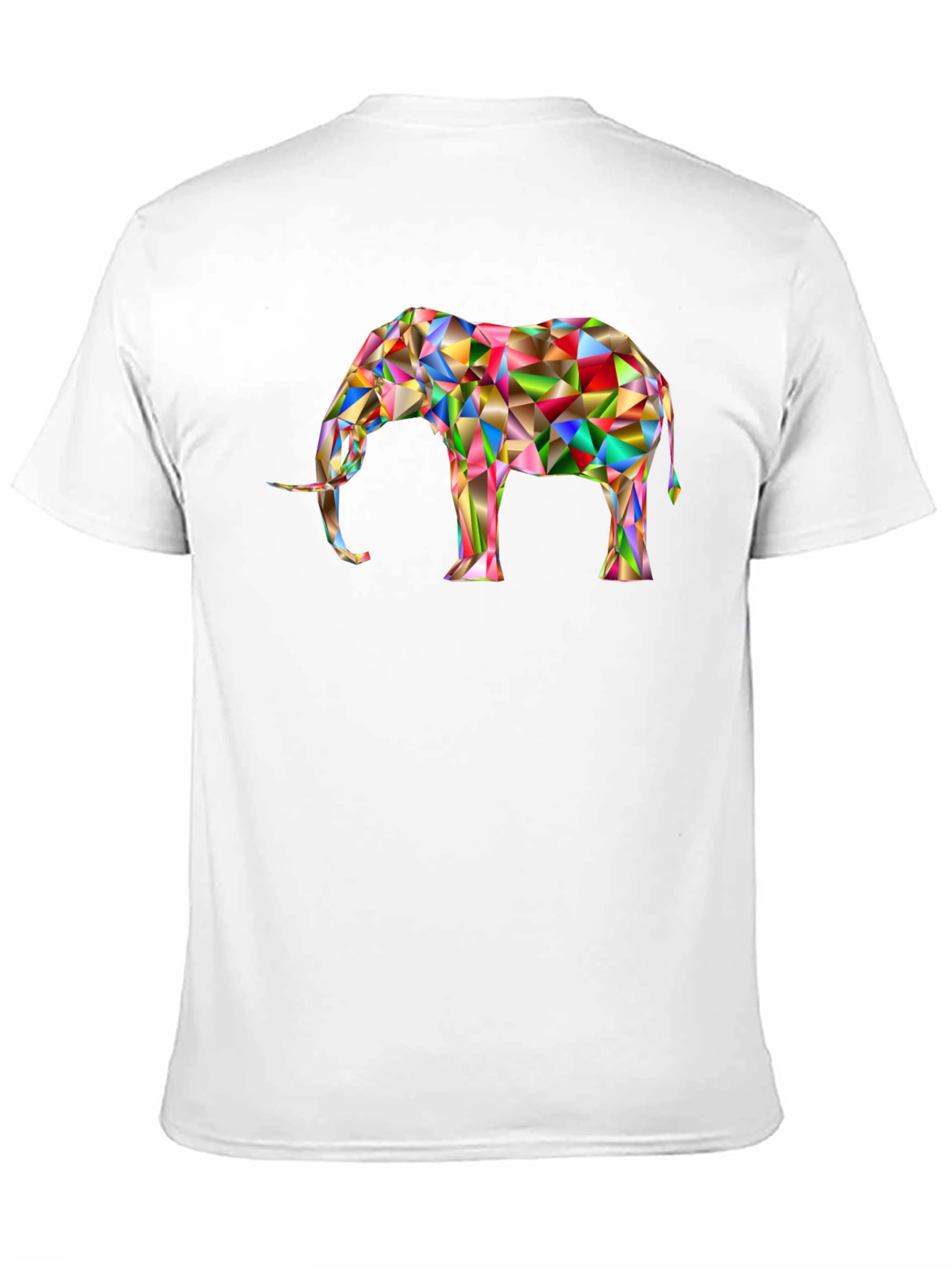 Geometric Elephant Graphic Tee - Modern Art Shirt