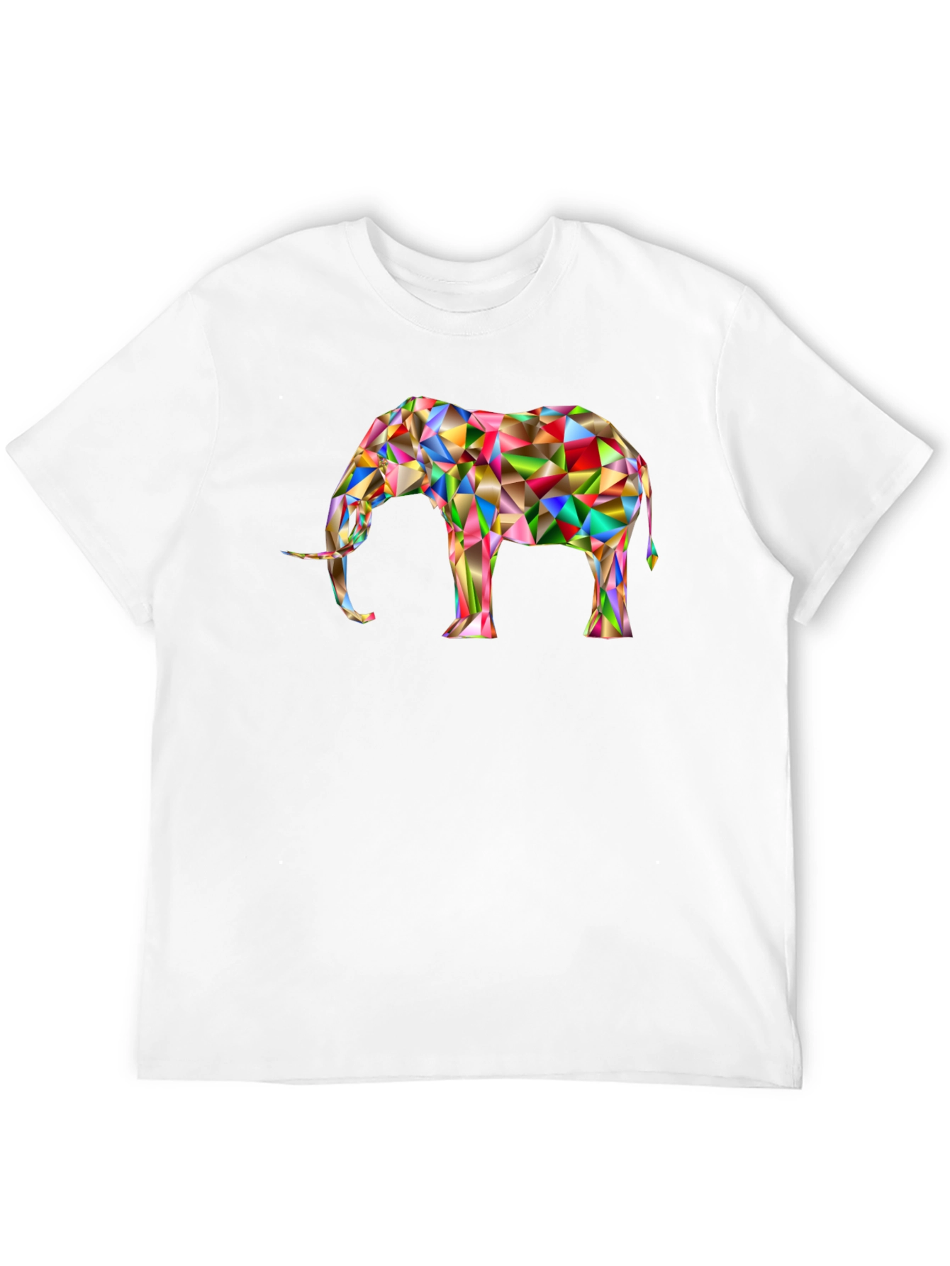 Geometric Elephant Graphic Tee - Modern Art Shirt