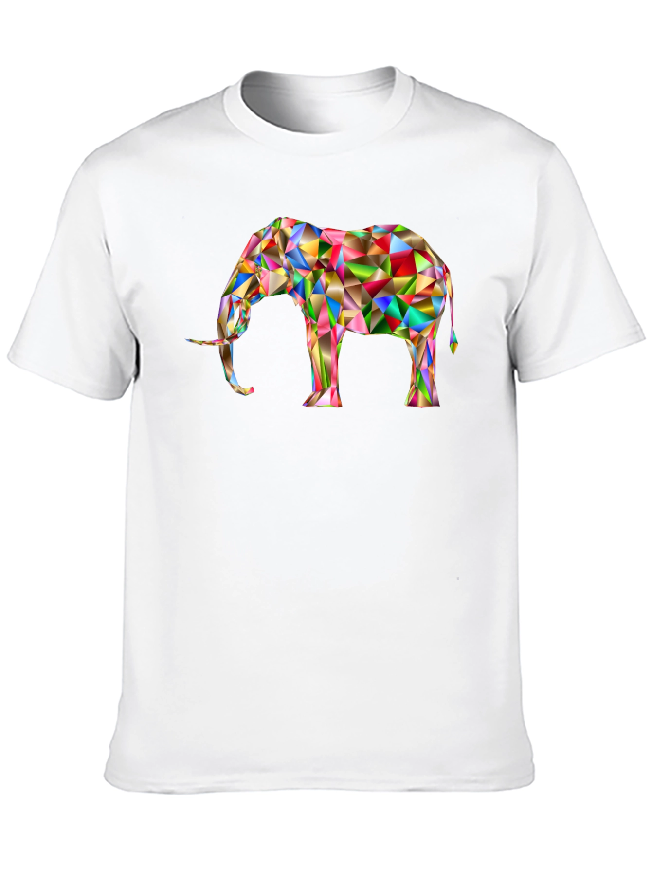 Geometric Elephant Graphic Tee - Modern Art Shirt