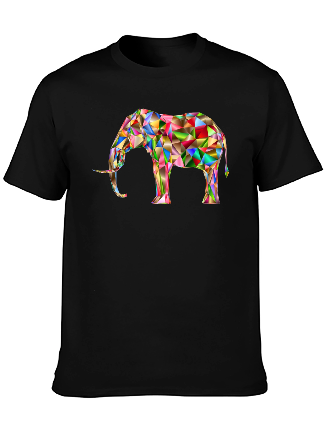 Geometric Elephant Graphic Tee - Modern Art Shirt