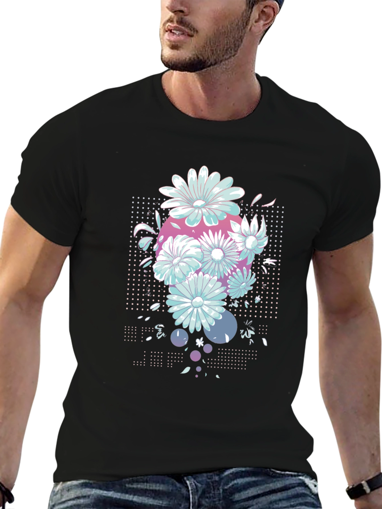 Floral Graphic Tee - Retro Style