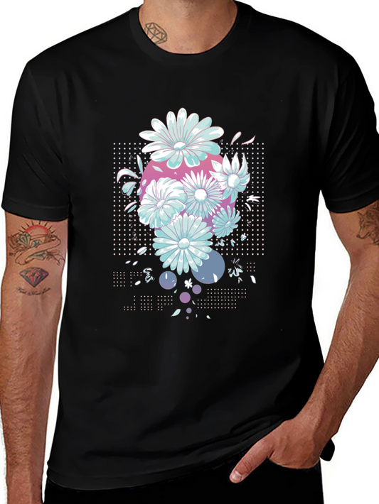 Floral Graphic Tee - Retro Style