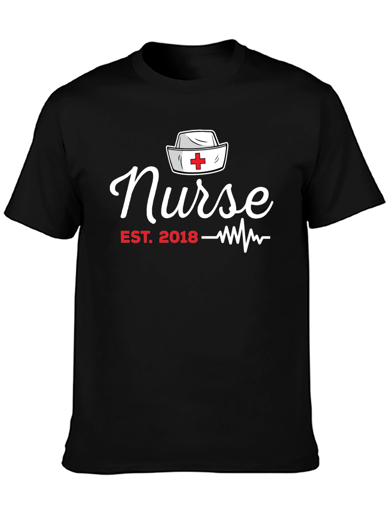 Nurse Est. 2018 Black Graphic T-Shirt