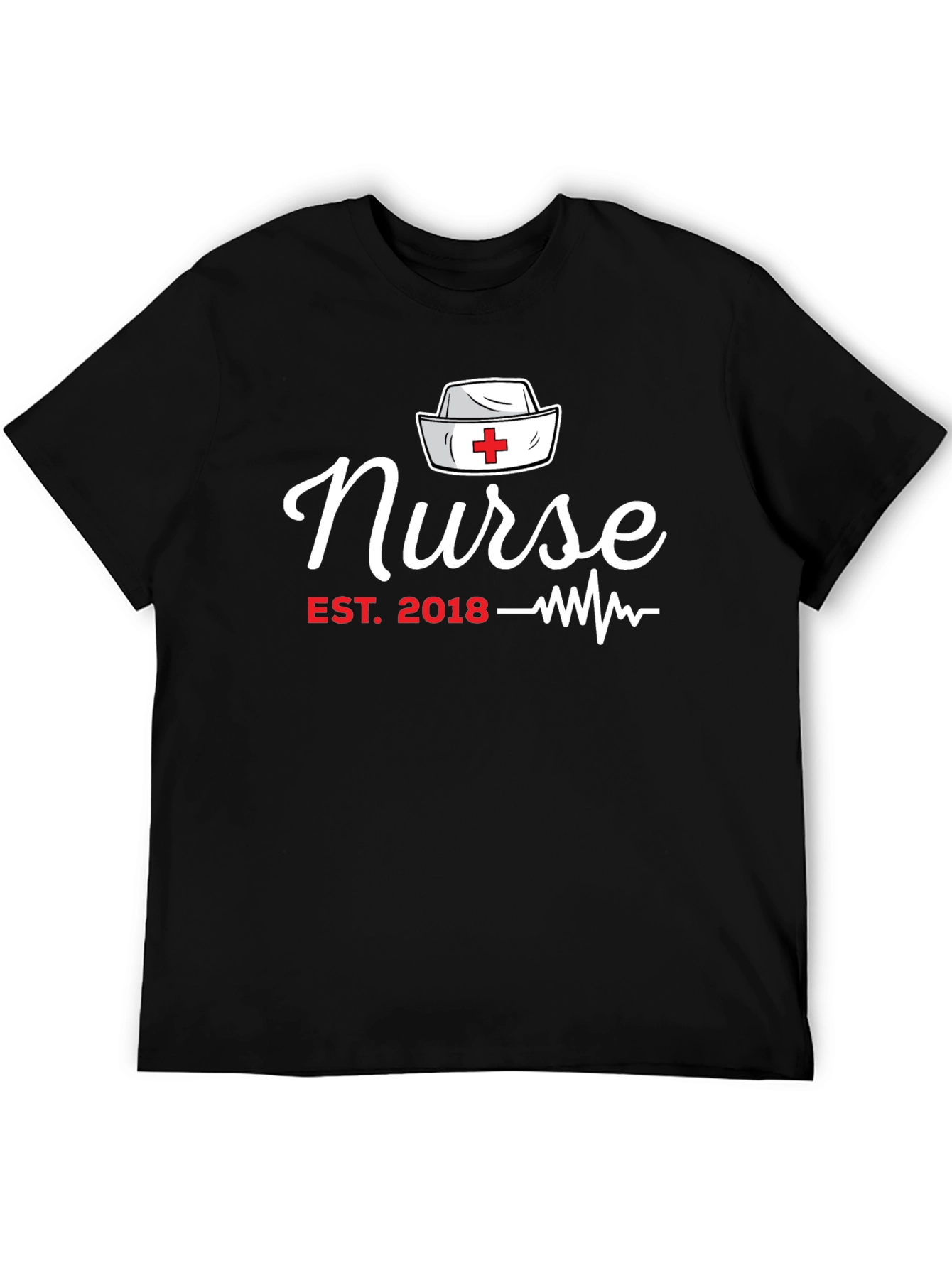 Nurse Est. 2018 Black Graphic T-Shirt