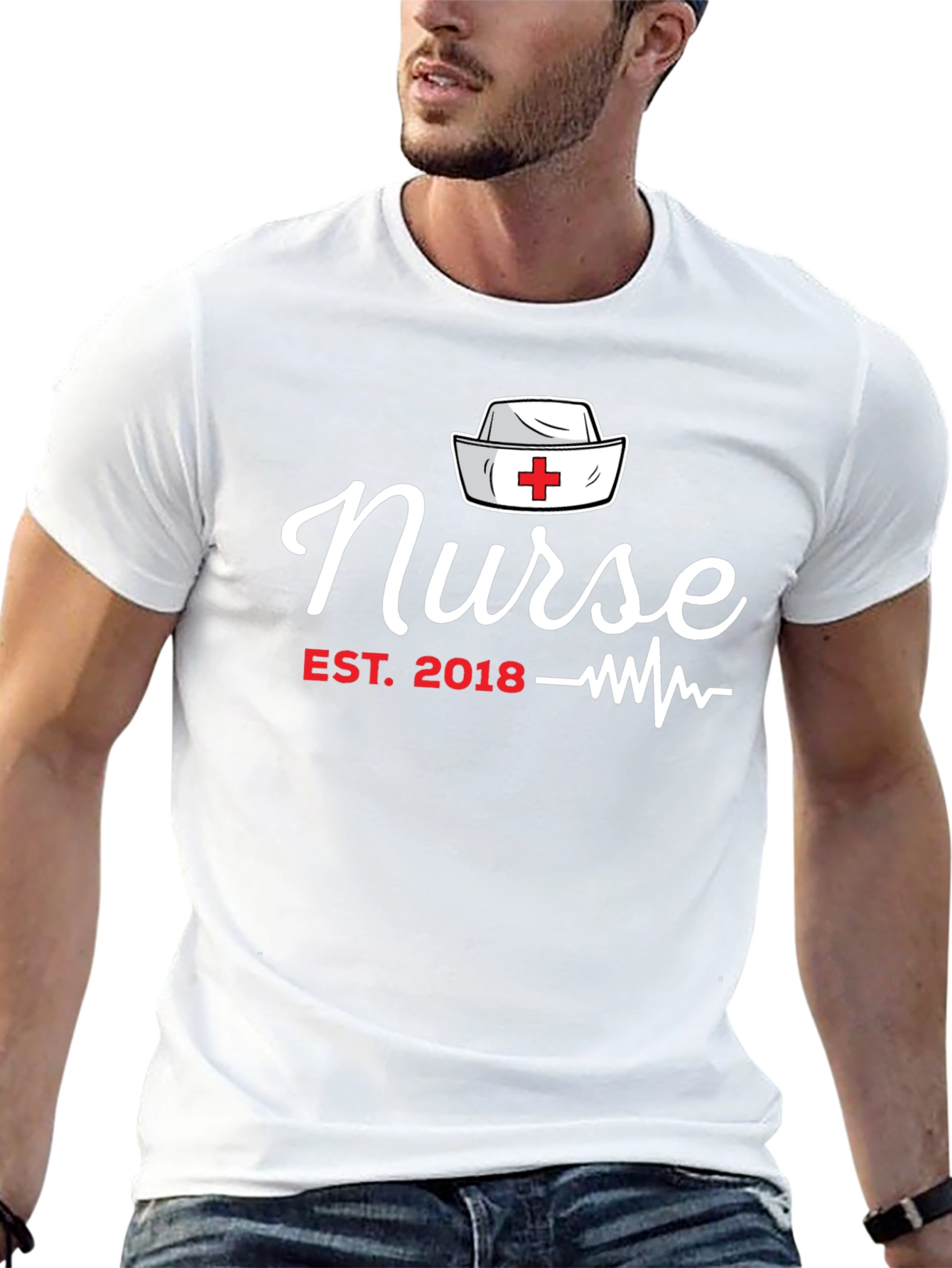 Nurse Est. 2018 Black Graphic T-Shirt
