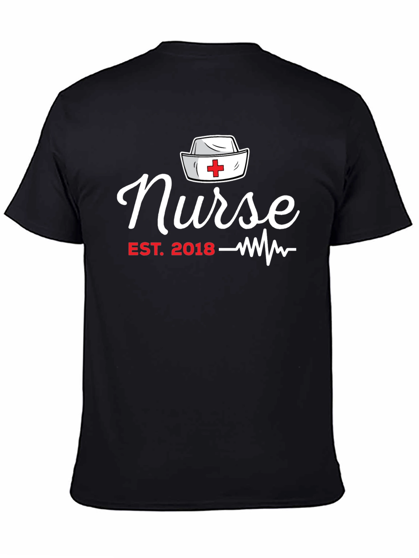 Nurse Est. 2018 Black Graphic T-Shirt